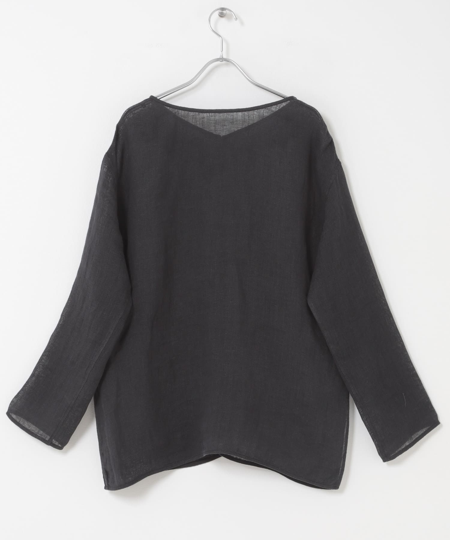 Linen Mesh 2way Blouse BLACK Free