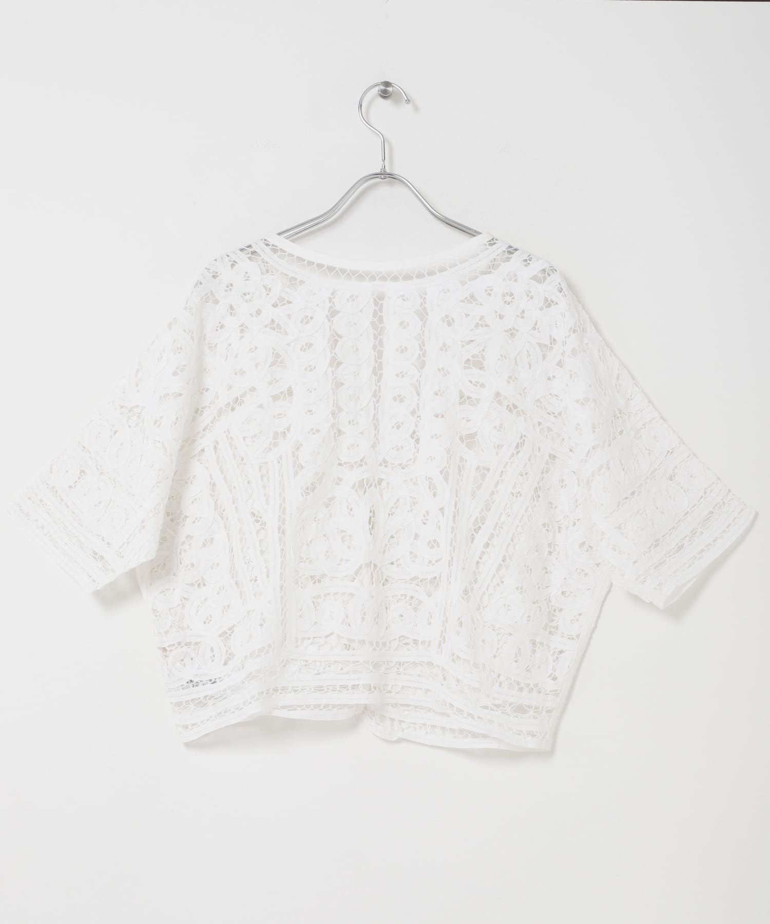 Batten Lace Cotton Blouse OFF Free