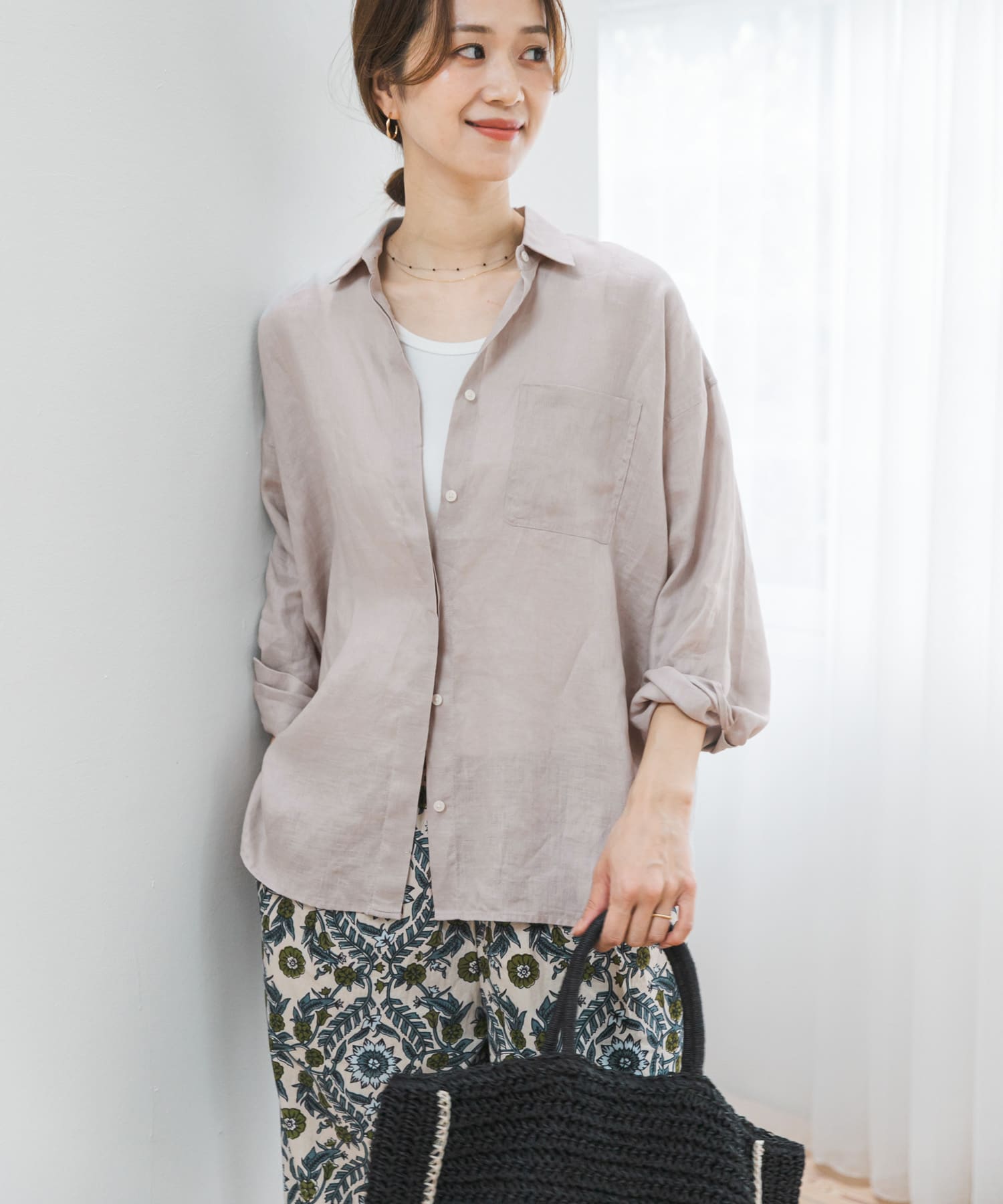 リネンオーバーシャツ