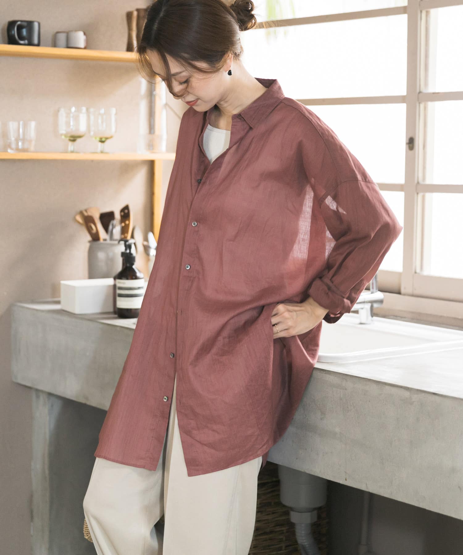 『WEB/一部店舗限定カラー』ラミーコットンビックシャツ