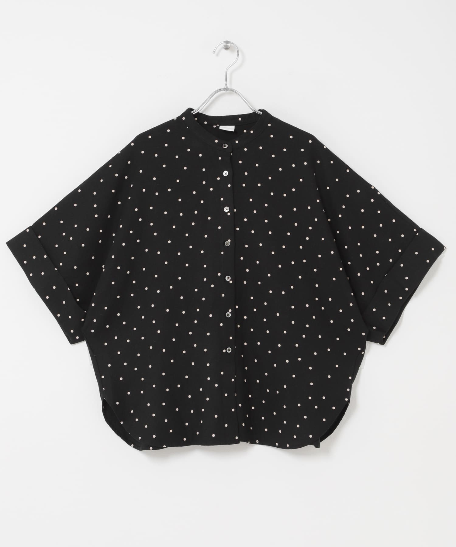 リネンリヨセルドットドルマンシャツ(Free BLACK): トップス｜URBAN
