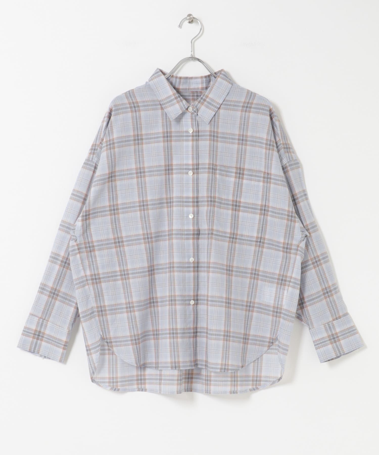 チェックシアーシャツ