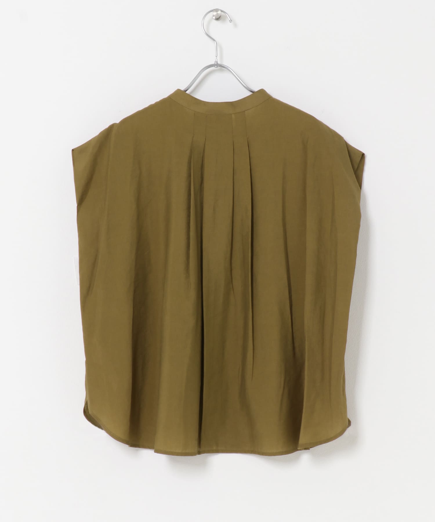 『一部WEB限定カラー』ショルダータックバンドカラーシャツ KHK BEIGE Free
