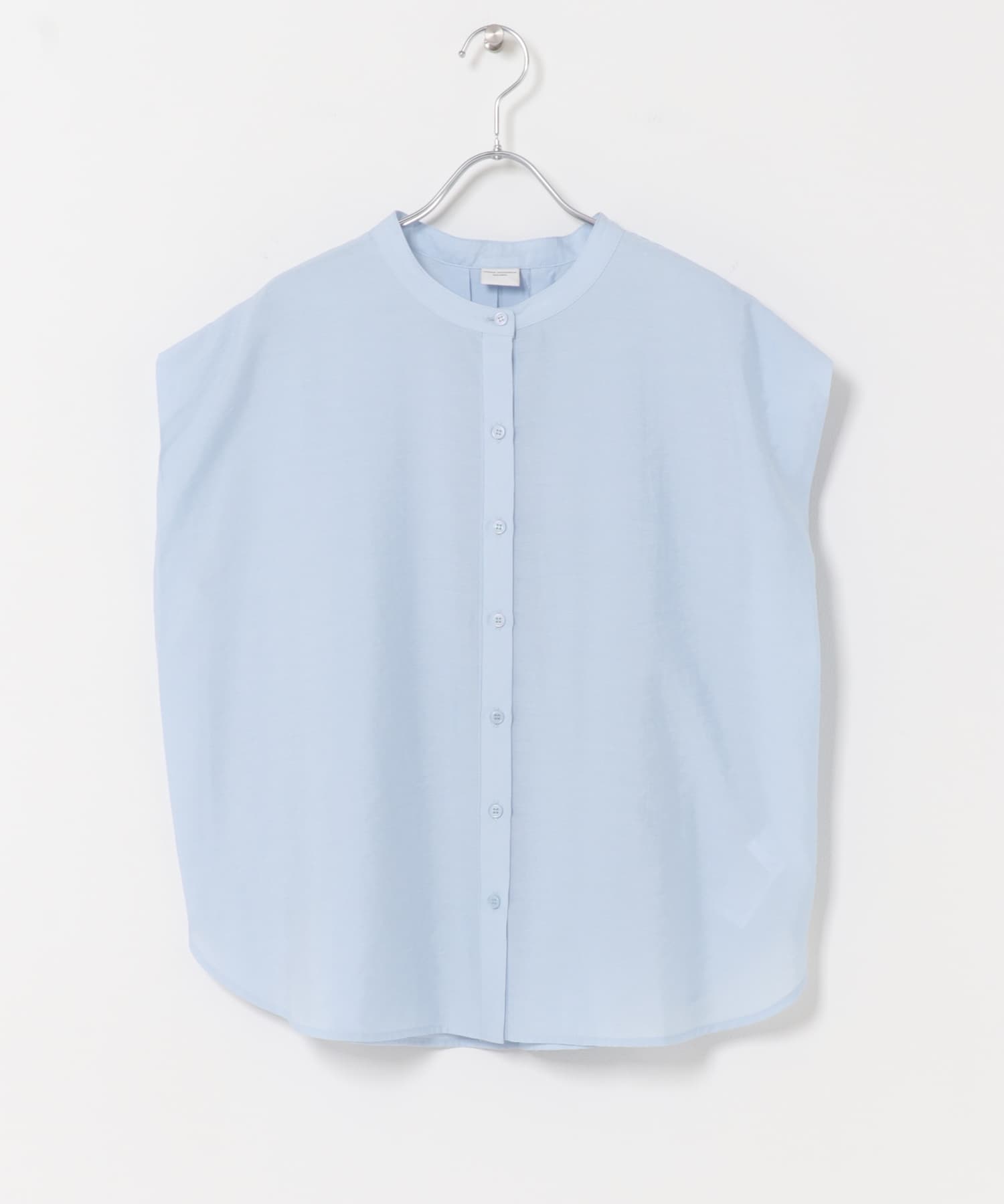 『一部WEB限定カラー』ショルダータックバンドカラーシャツ L.BLUE Free