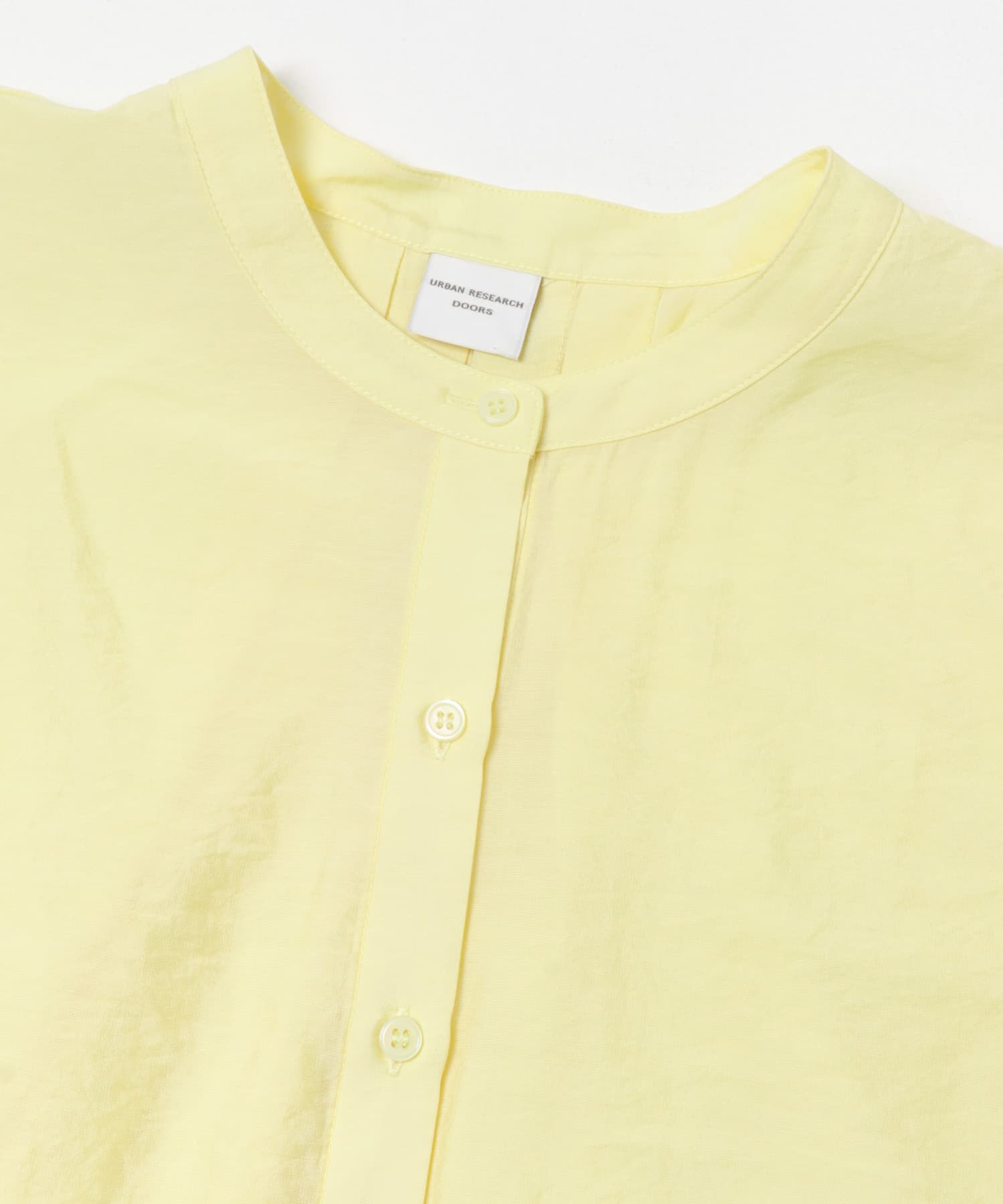 『一部WEB限定カラー』ショルダータックバンドカラーシャツ YELLOW Free