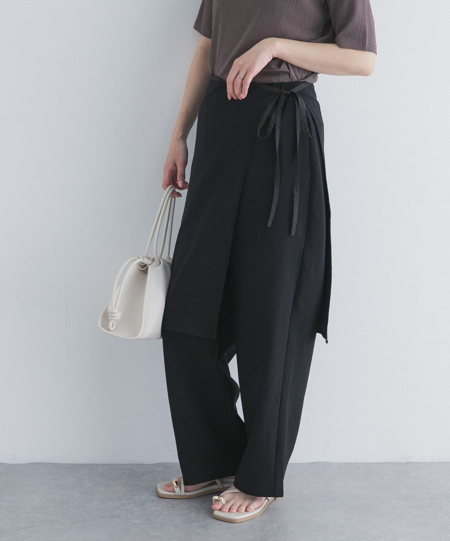 ラップレイヤードストレートパンツ