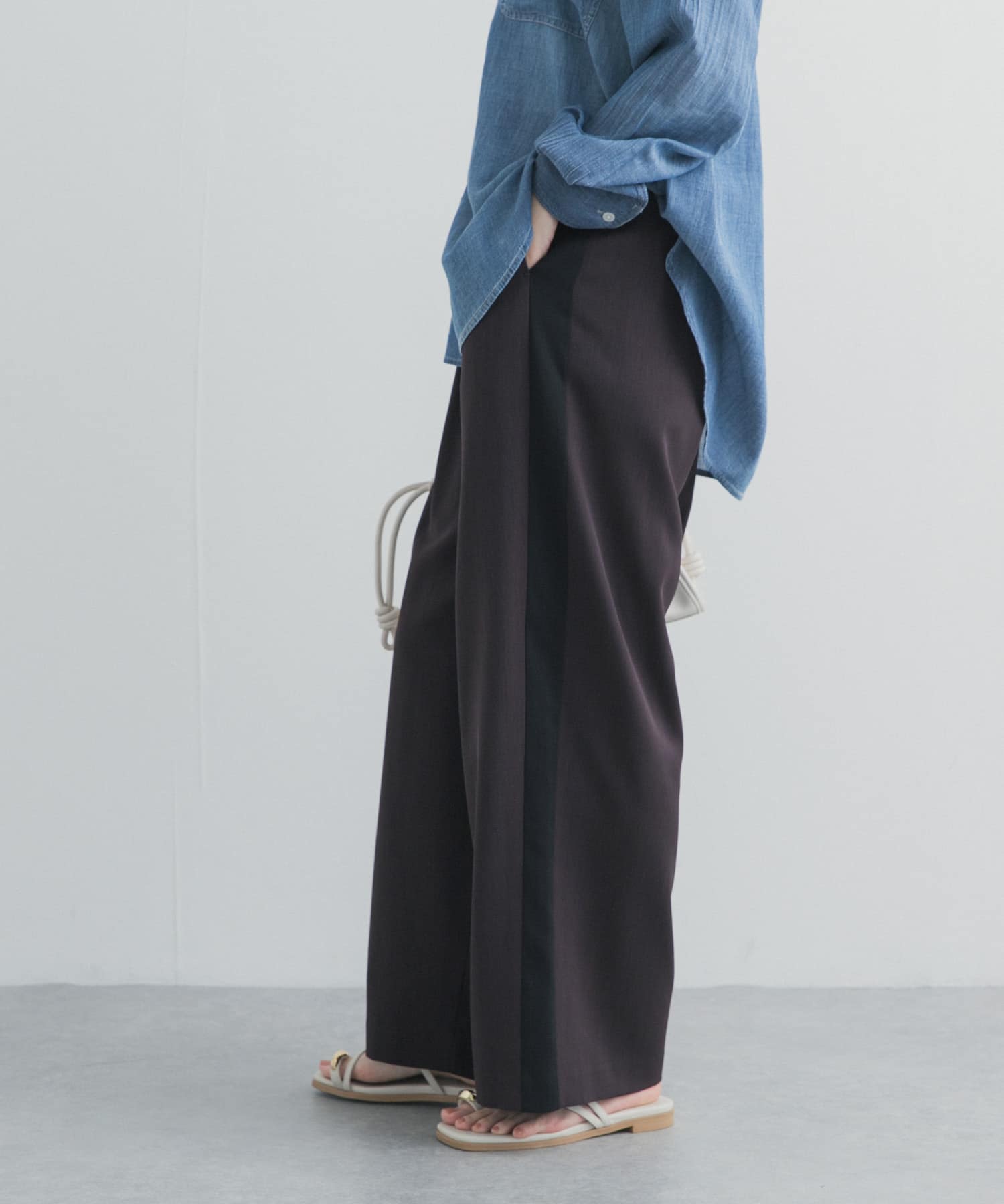 サマーウールMIXラインパンツ