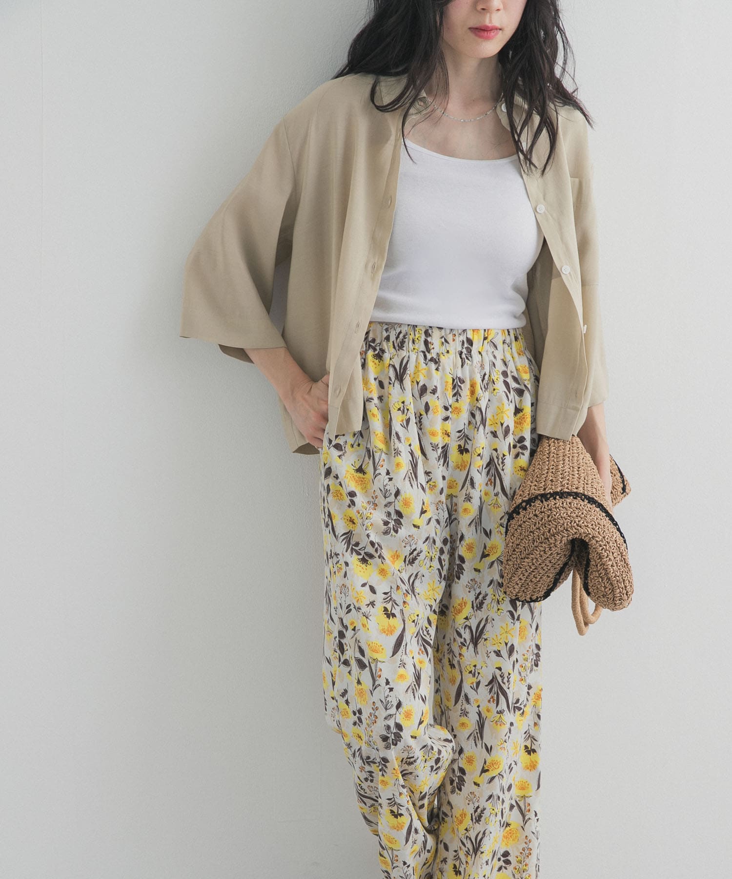 『WEB/一部店舗限定カラー』フラワープリントイージーパンツ