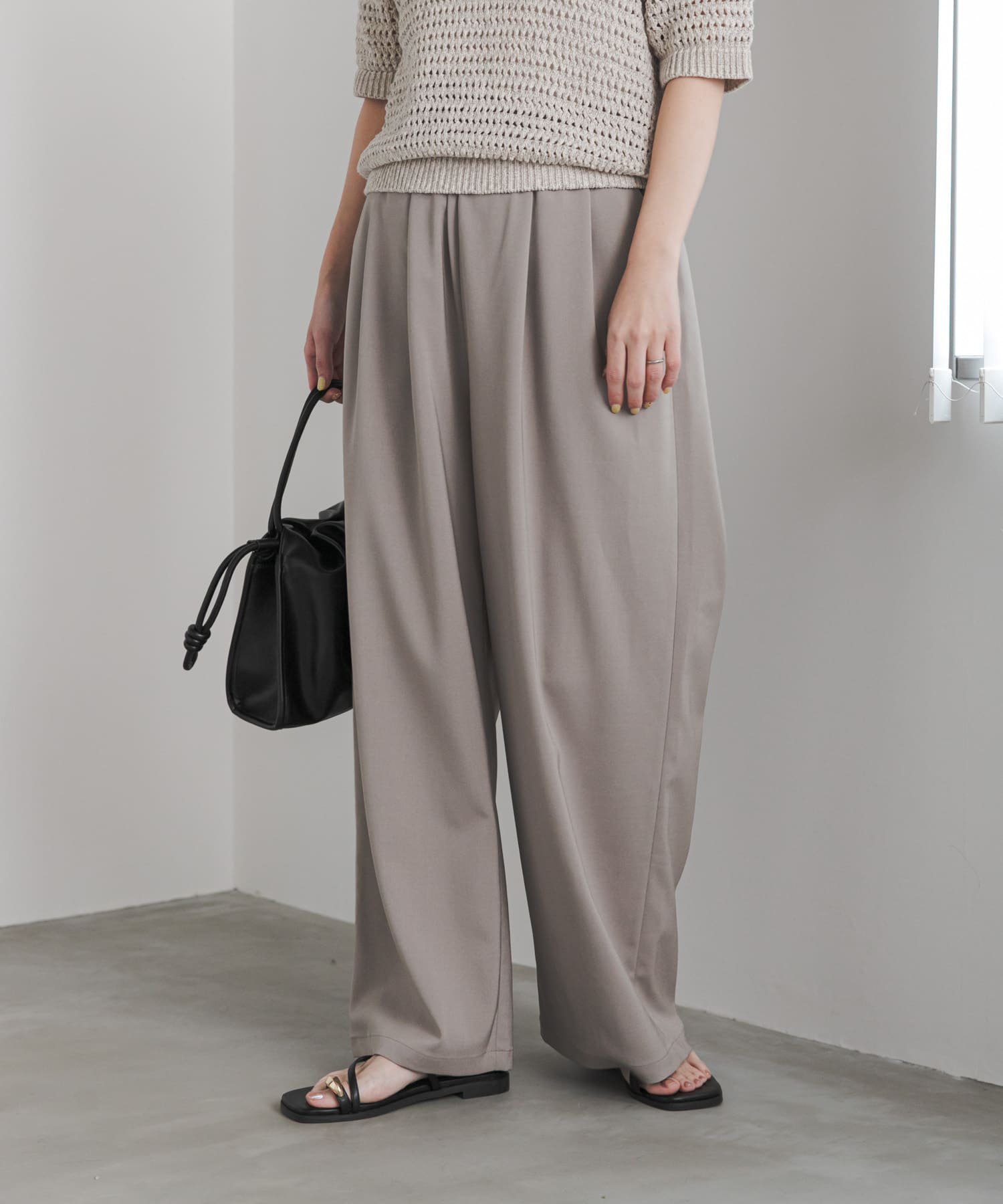 『UR TECH』完声/涼ギャザーワイドパンツ