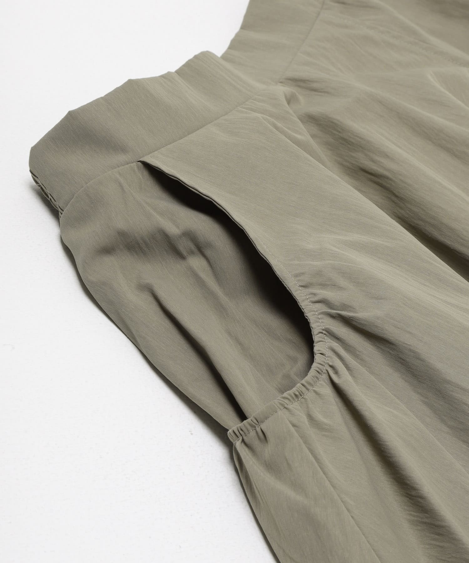 撥水ポケットギャザースカート L.KHAKI Free