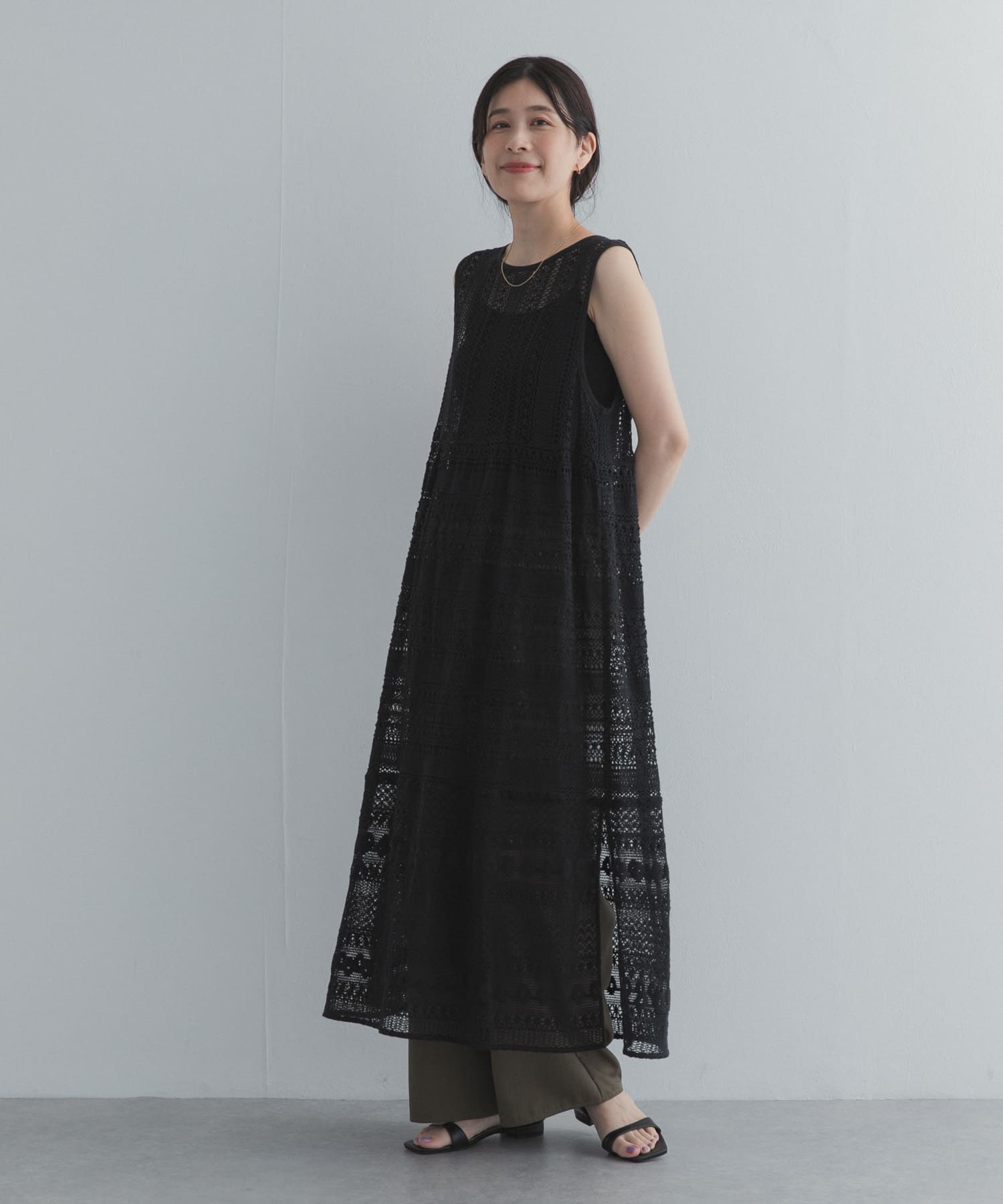 総レースノースリーブワンピース(Free BLACK): ワンピース｜URBAN