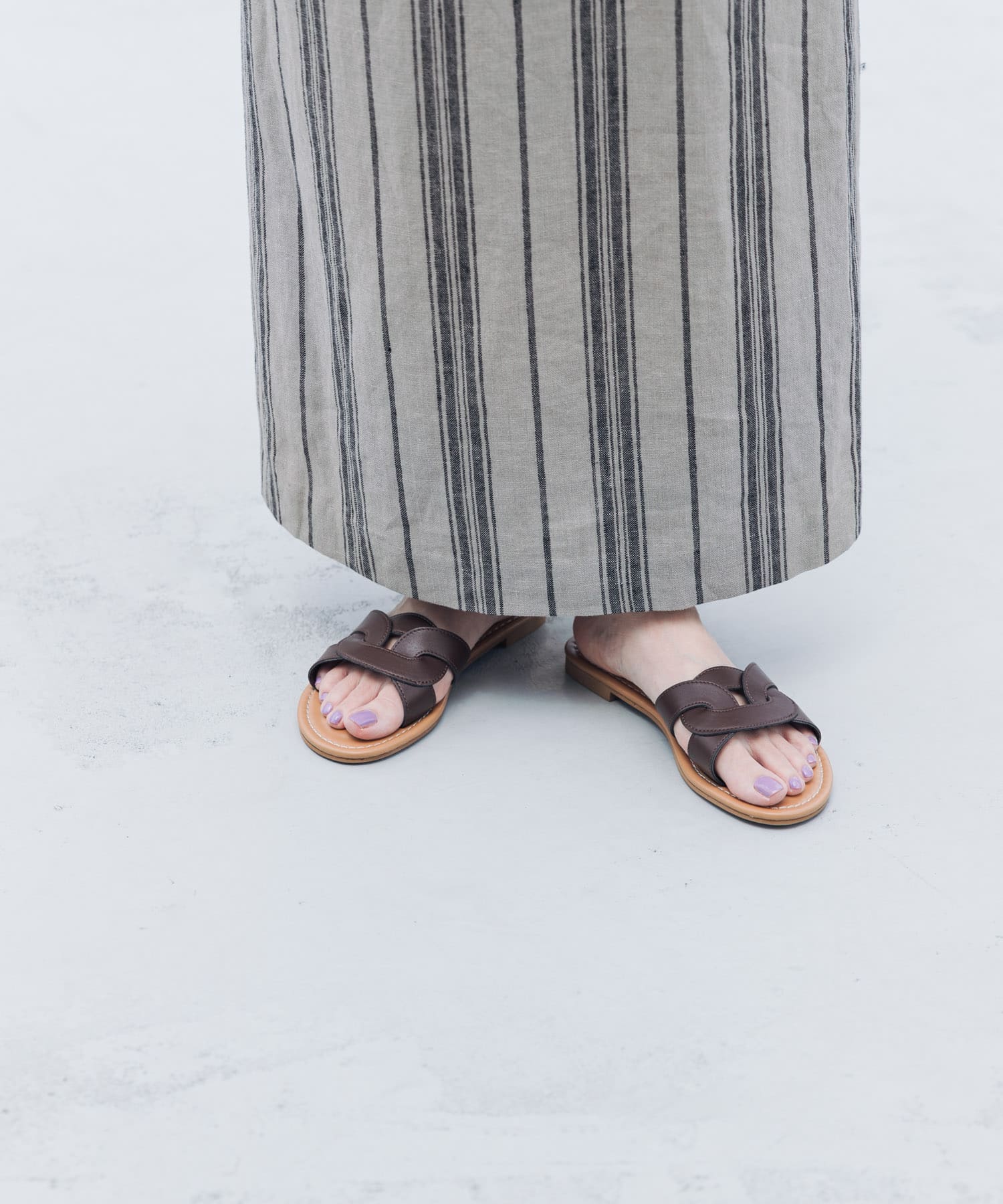 カッティングサンダル BROWN 36