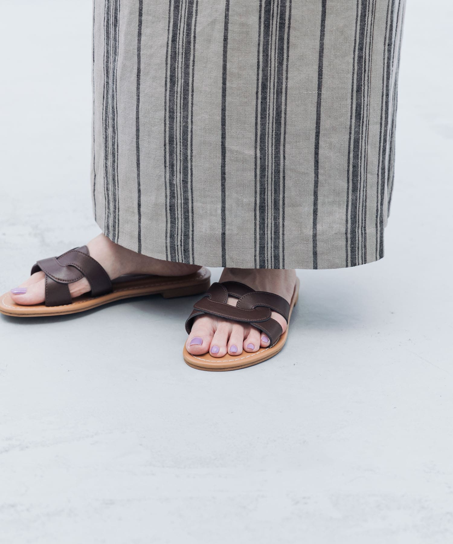 カッティングサンダル BROWN 36
