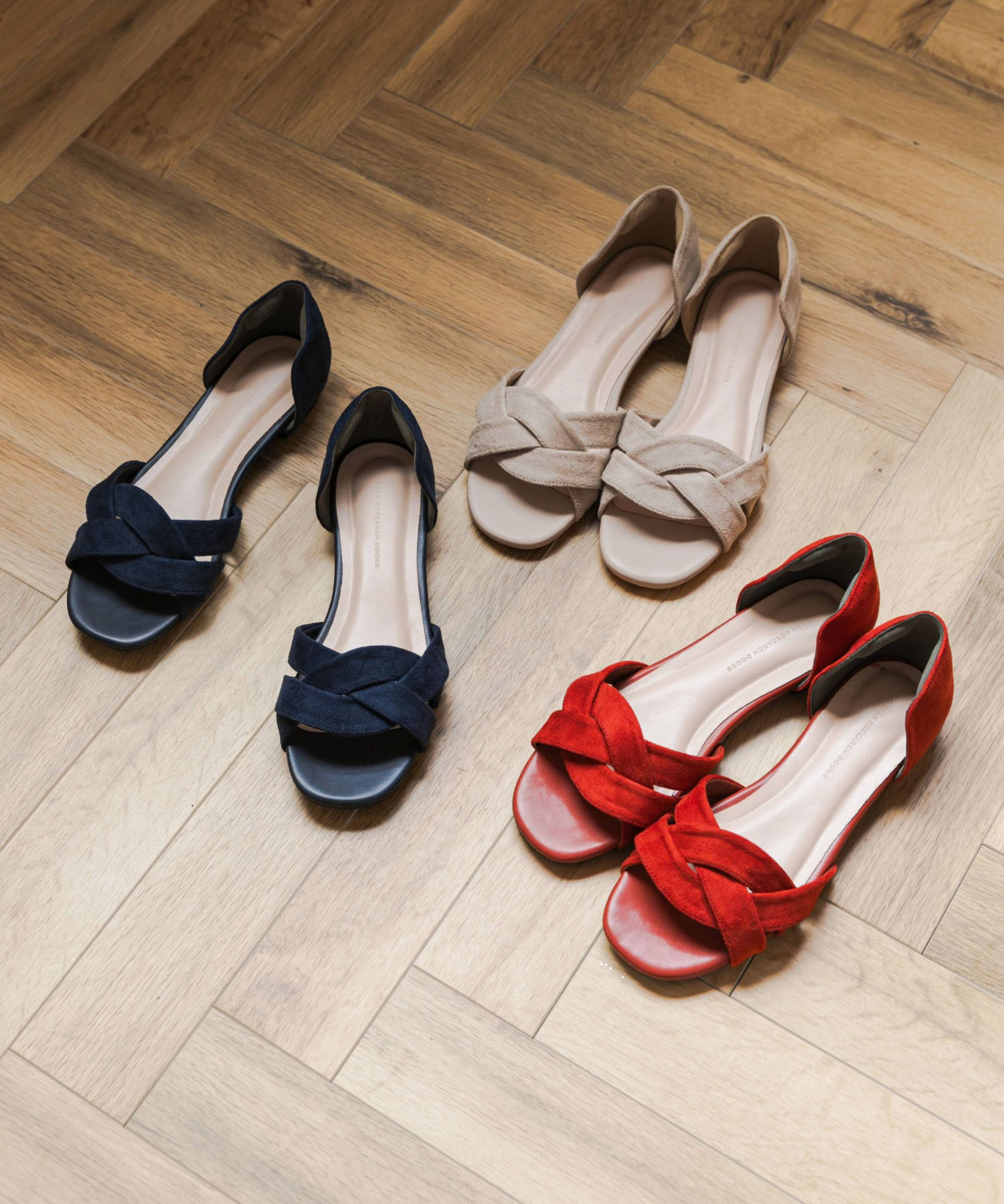 セパレートフラットサンダル RED 36