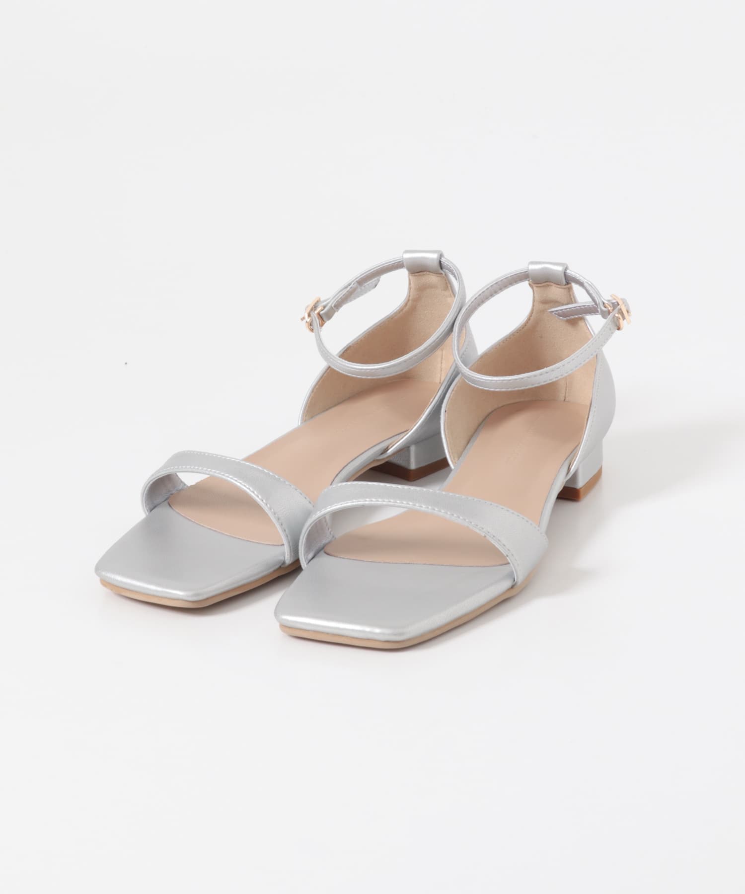 アンクルストラップフラットサンダル SILVER 36