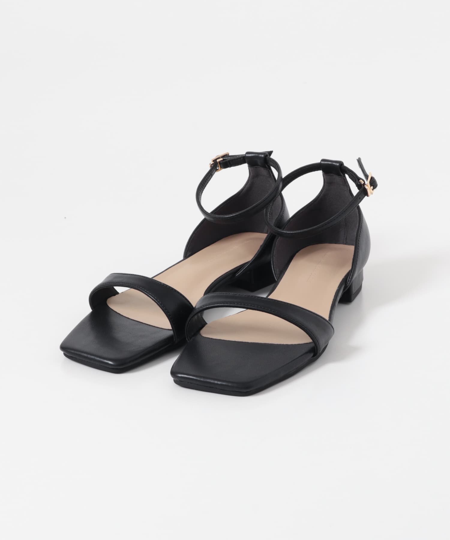 アンクルストラップフラットサンダル BLACK 36