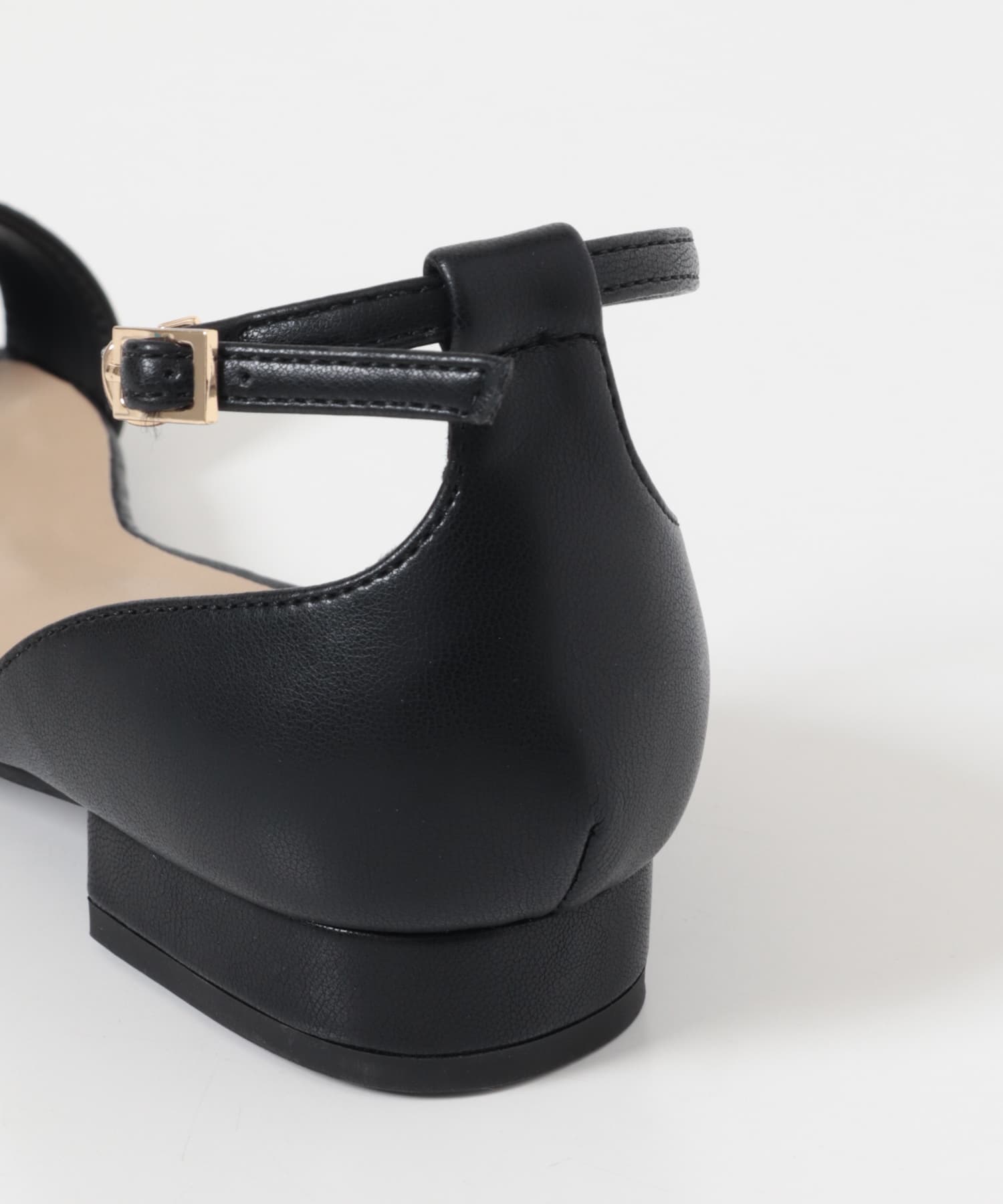 アンクルストラップフラットサンダル BLACK 36