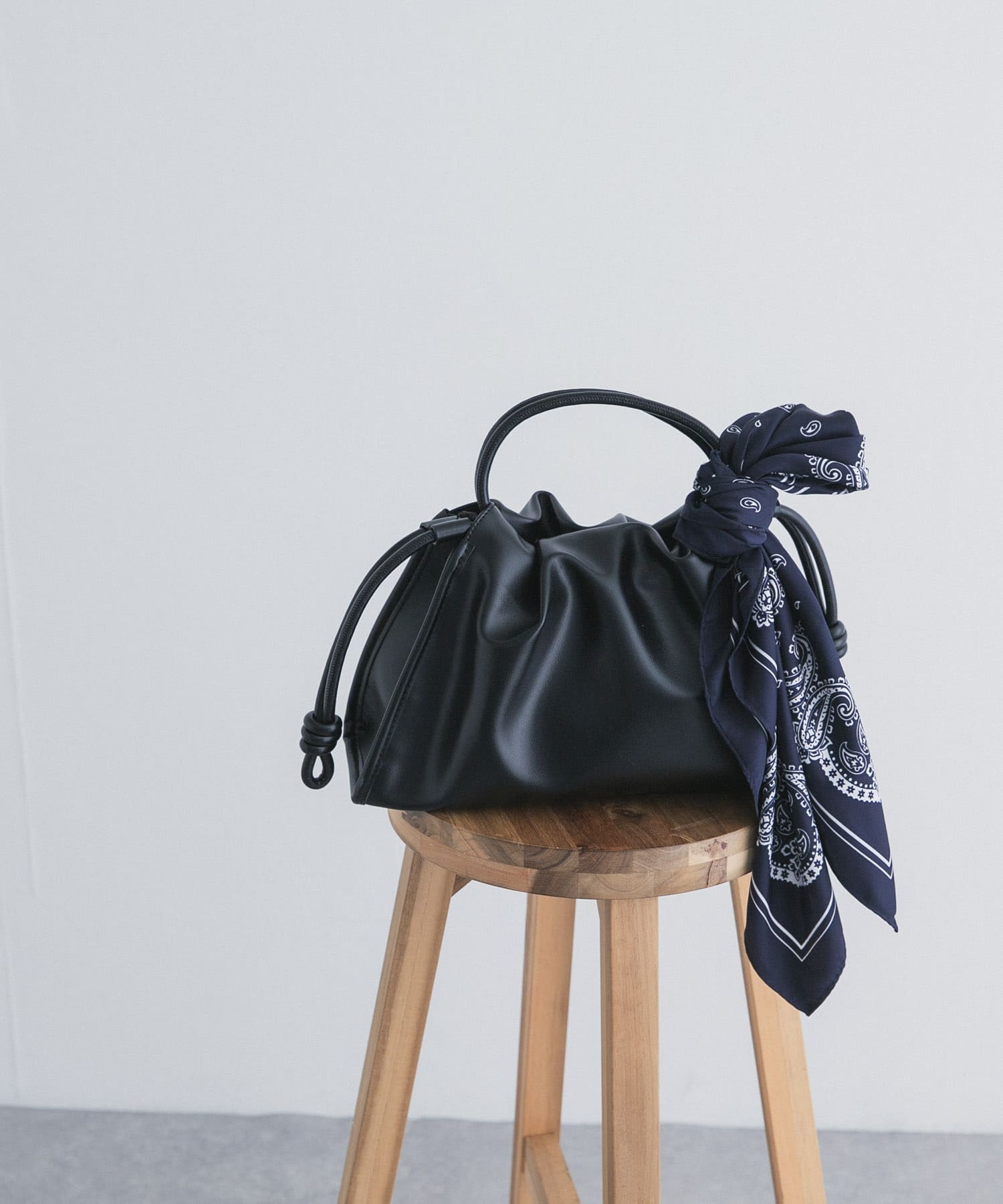 ドロストトートバッグ BLACK One