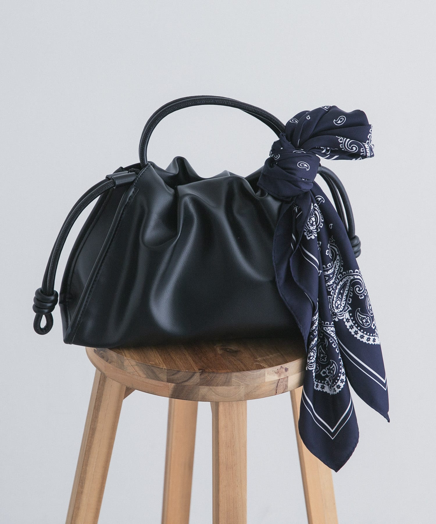 ドロストトートバッグ BLACK One