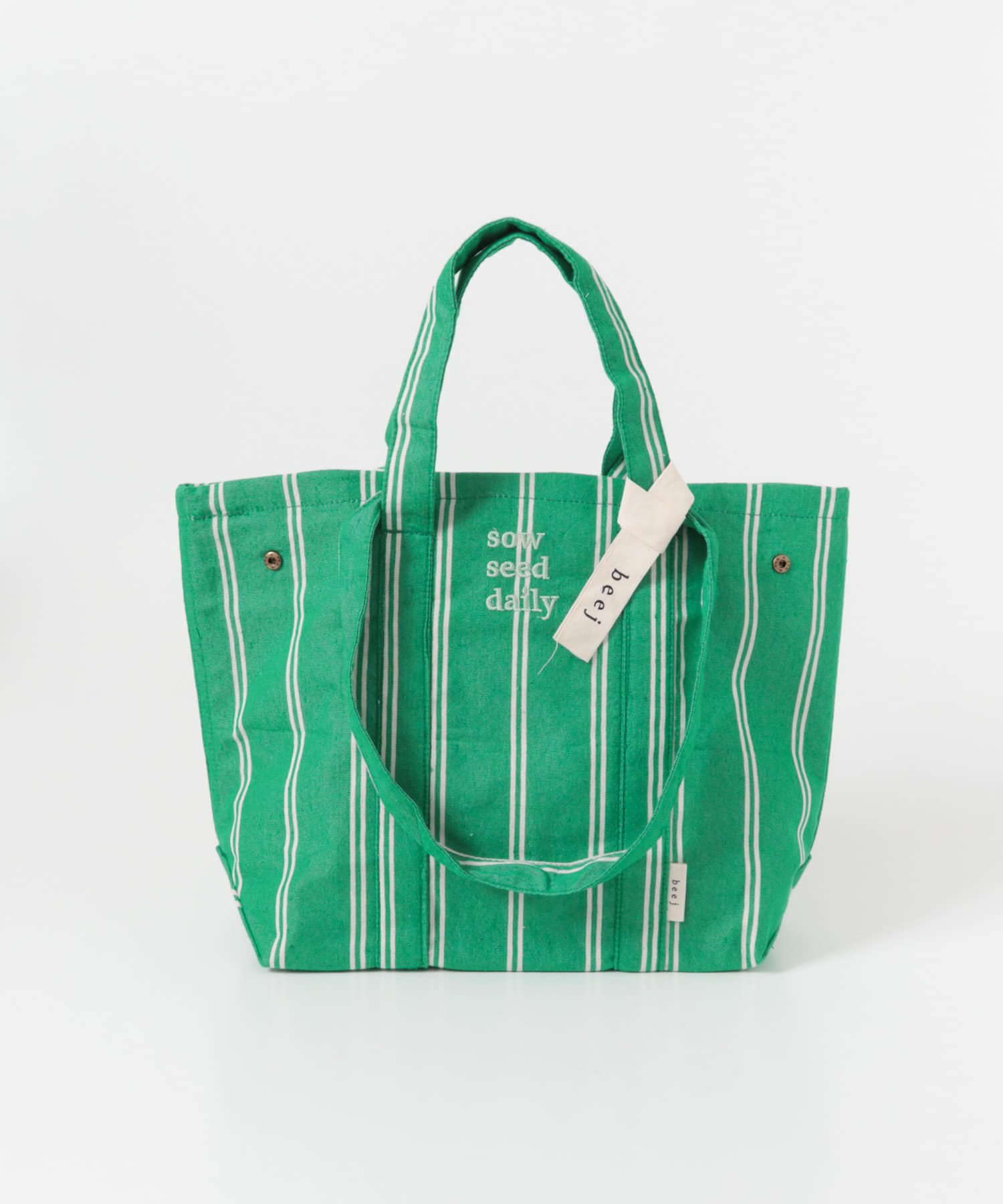 『別注』beej×DOORS　ストライプトートバッグ GREEN One