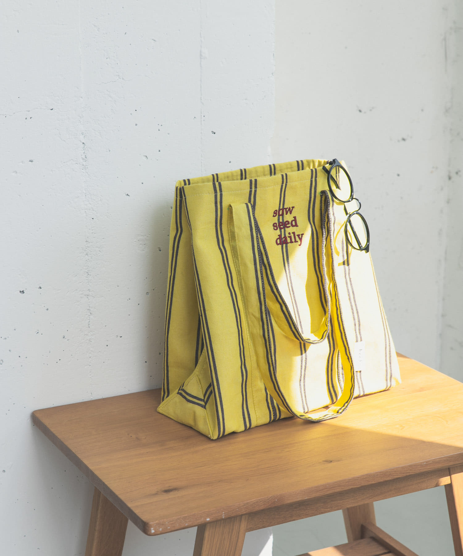 『別注』beej×DOORS　ストライプトートバッグ YELLOW One