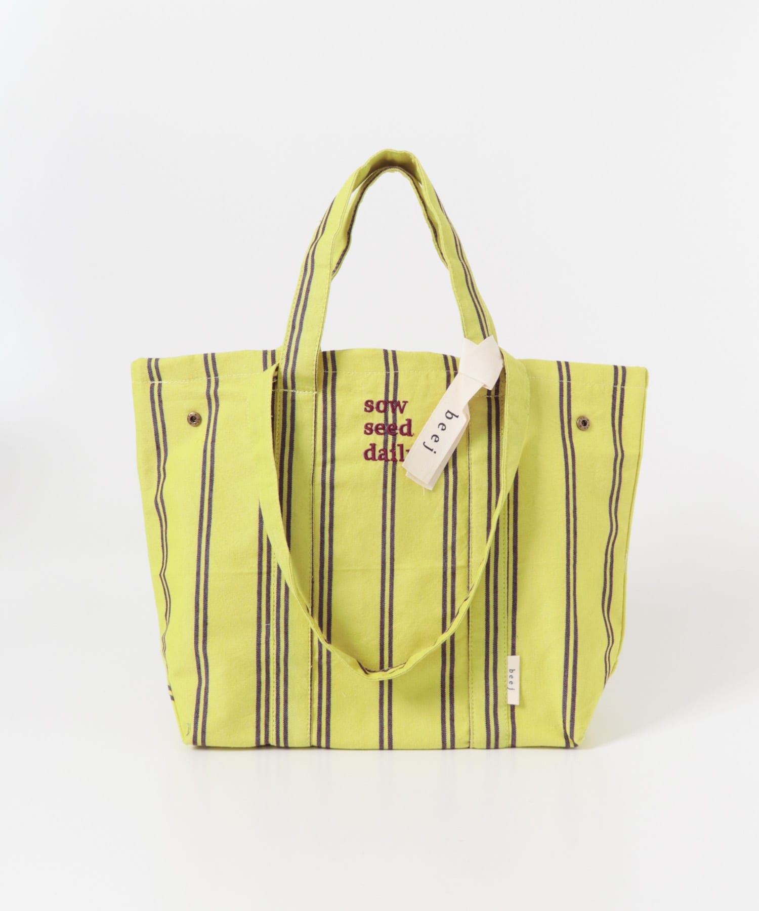 『別注』beej×DOORS　ストライプトートバッグ YELLOW One