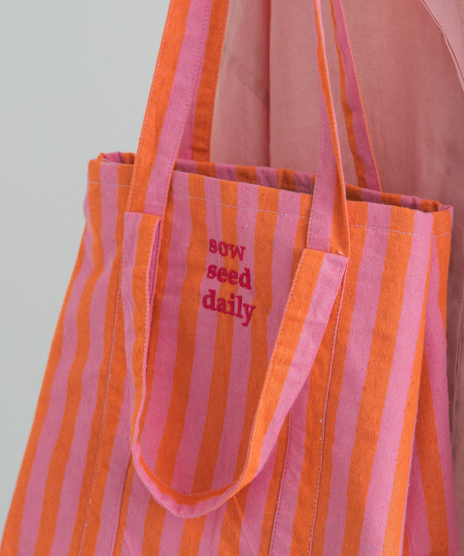 『別注』beej×DOORS　ストライプトートバッグ PINK One