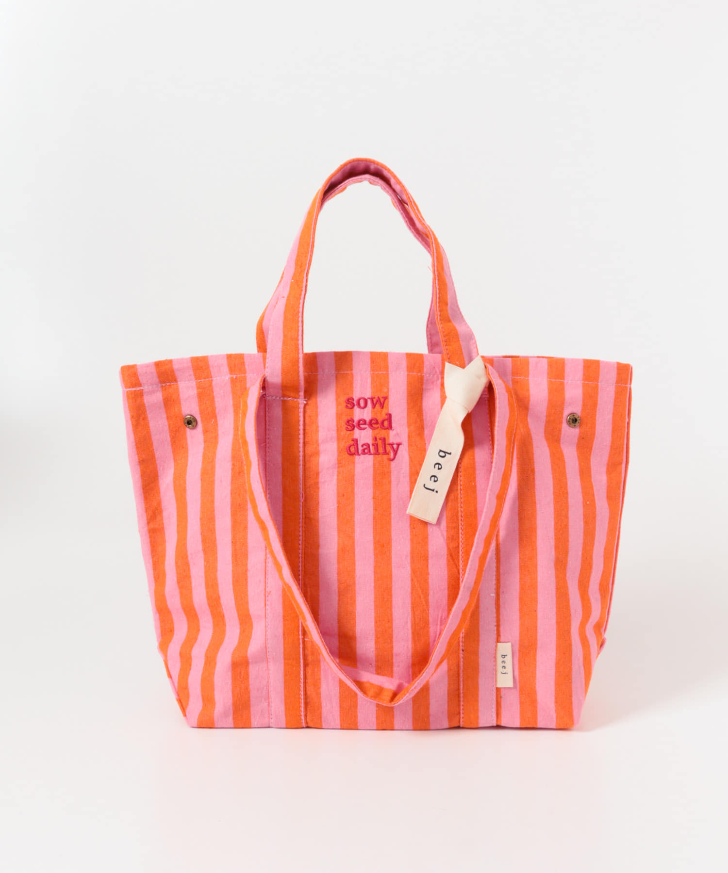 『別注』beej×DOORS　ストライプトートバッグ PINK One