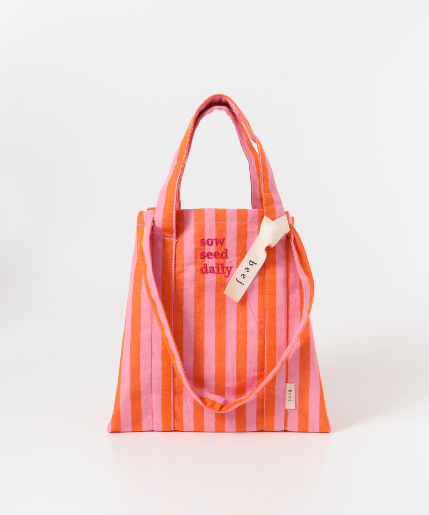 『別注』beej×DOORS　ストライプトートバッグ PINK One