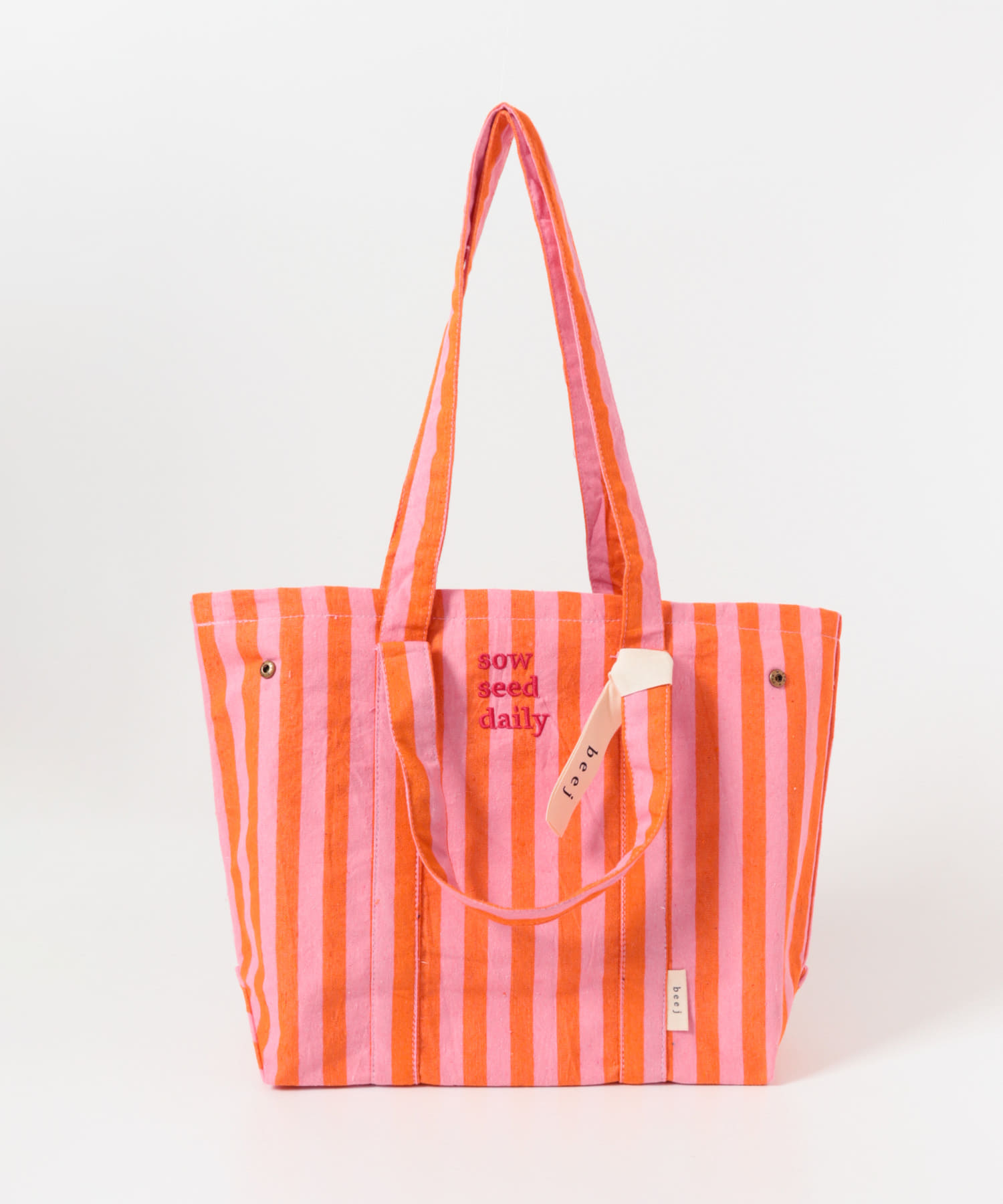 『別注』beej×DOORS　ストライプトートバッグ PINK One