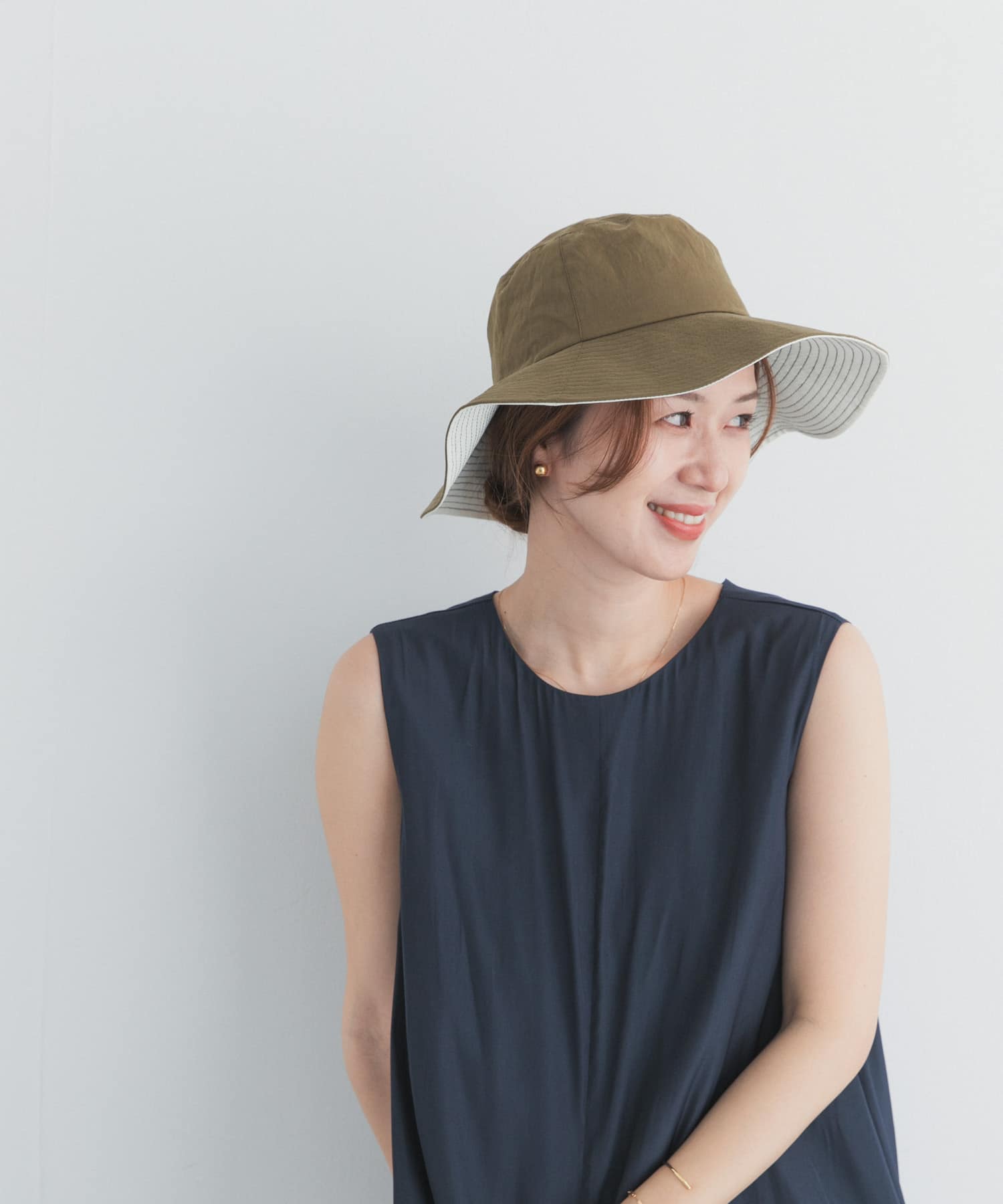 バイカラーハット KHAKI One