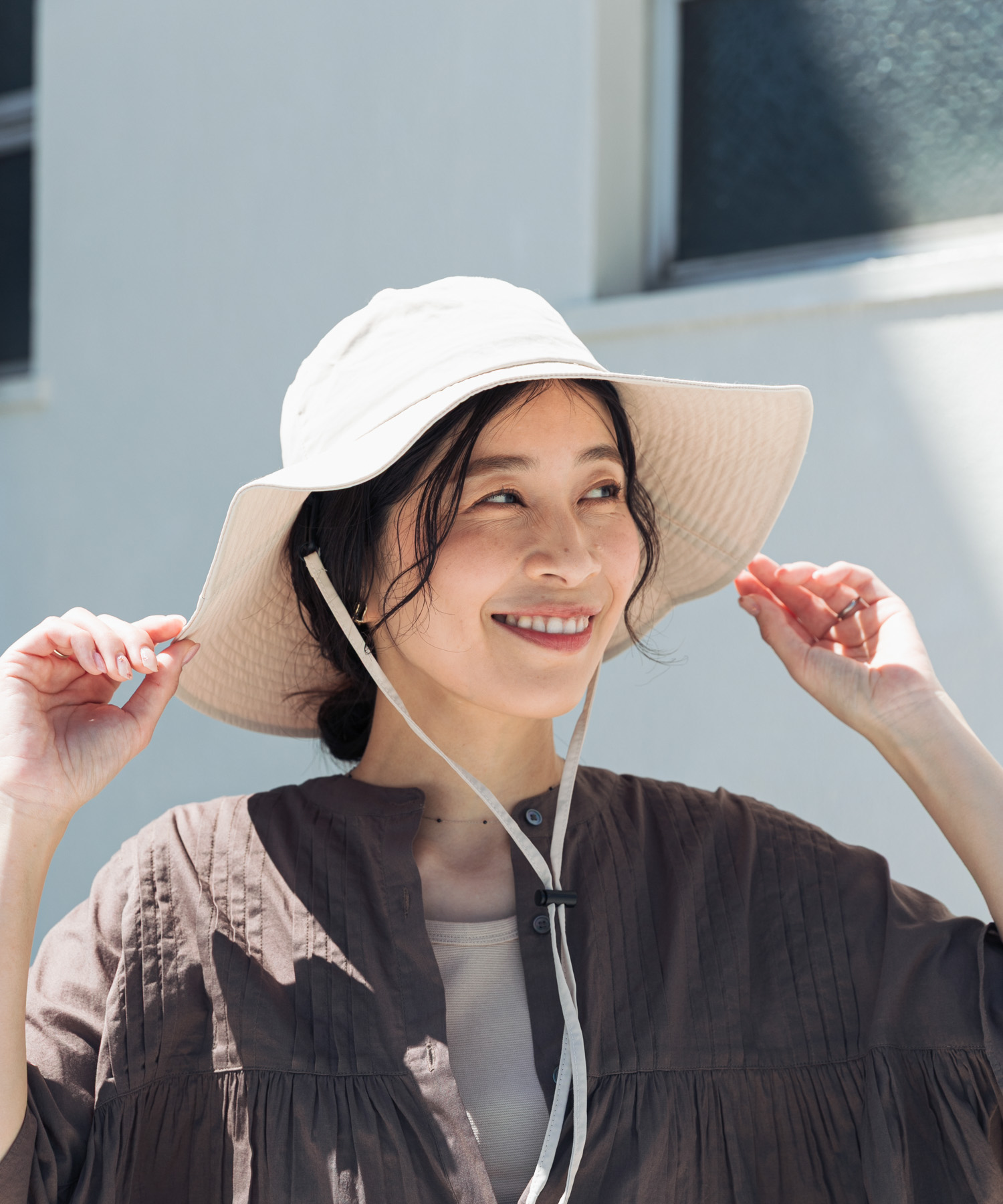 ウォッシャブルツバ広ハット