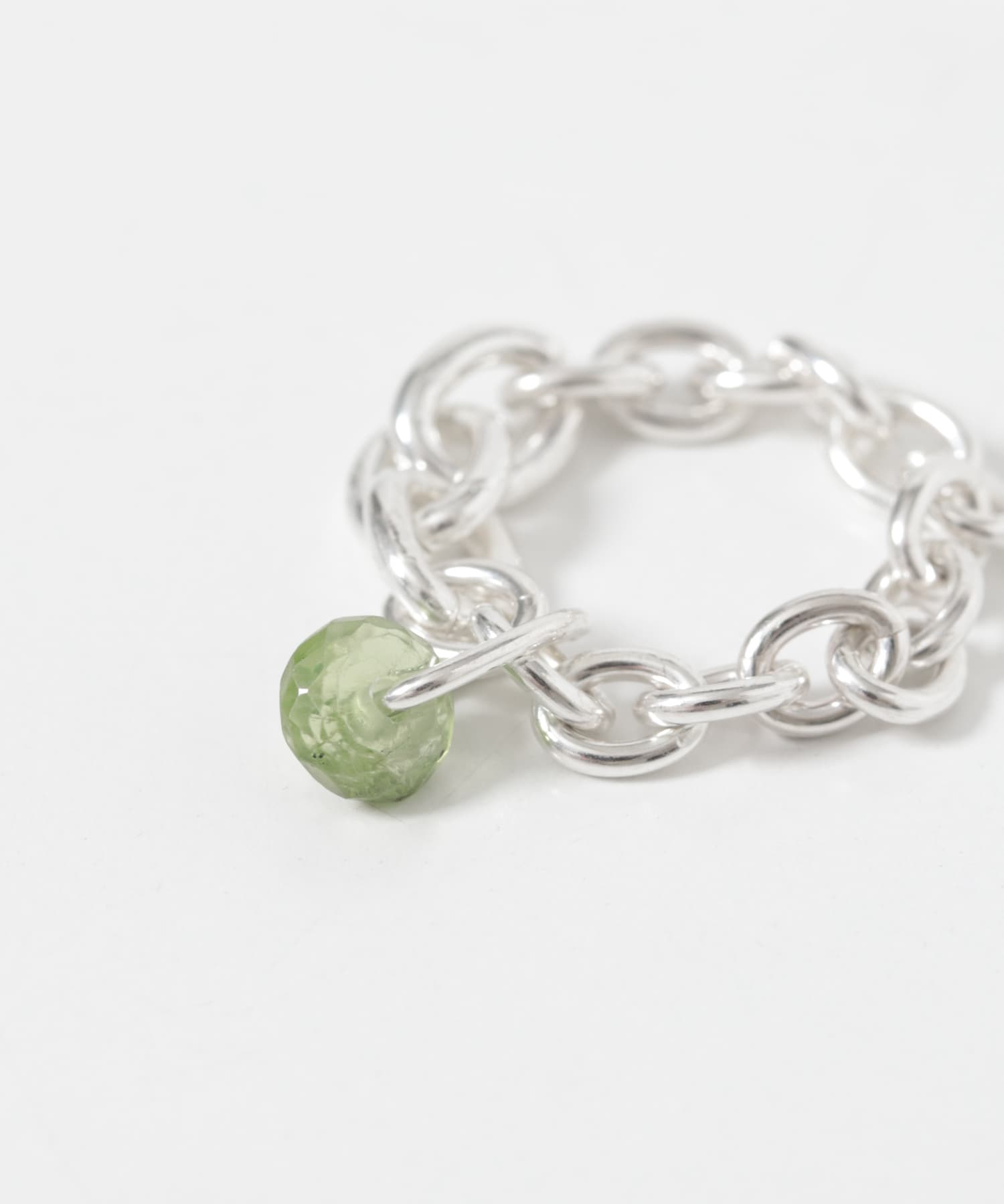 天然石チェーンリング SILVER925 PERIDOT -