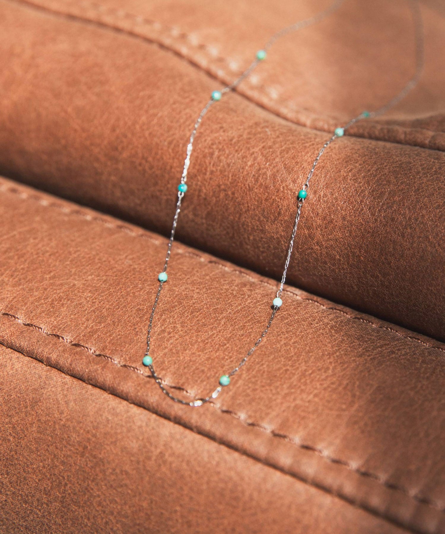 天然石ステーションネックレス TURQUOISE One