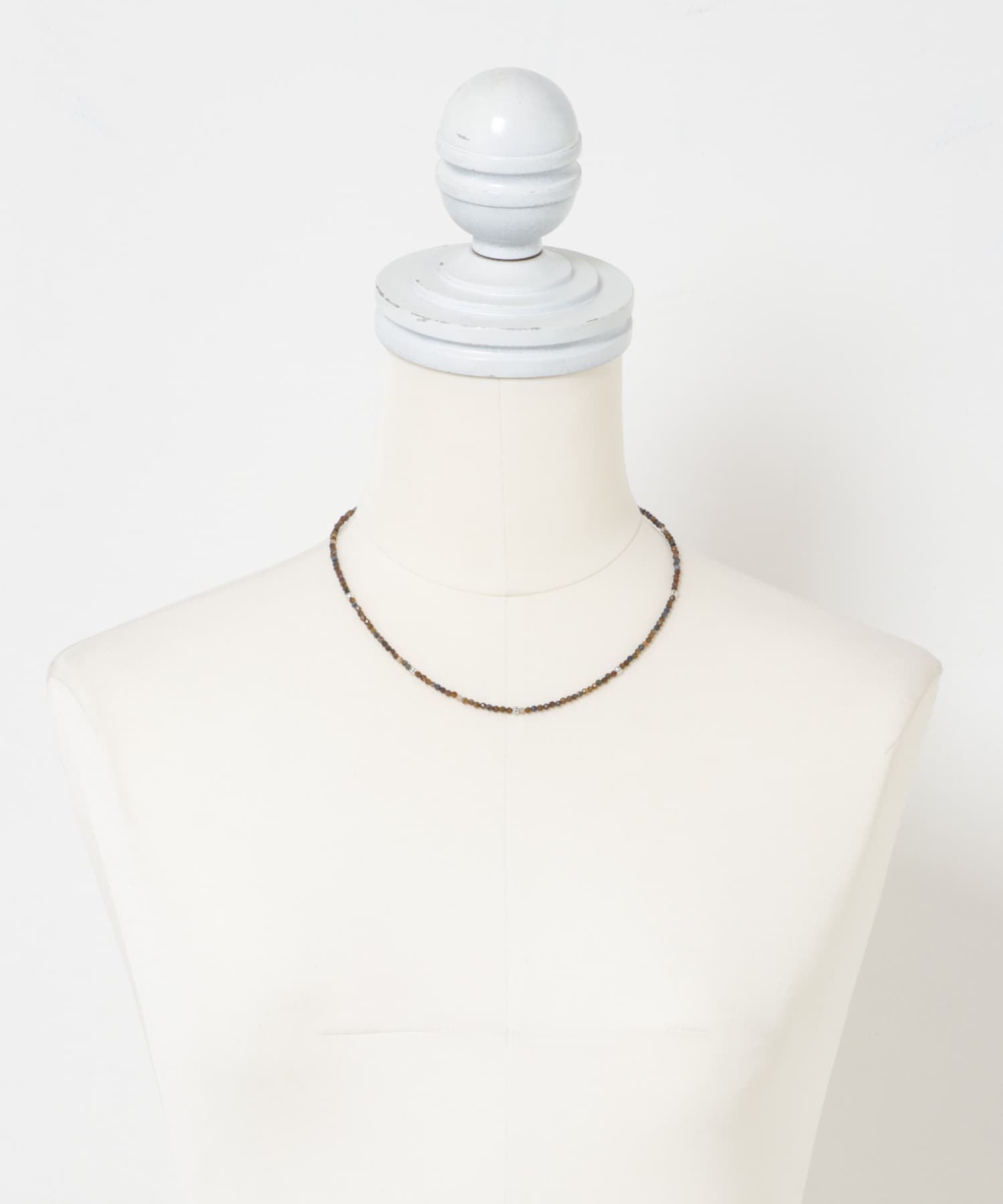 天然石×SVショートネックレス BROWN One