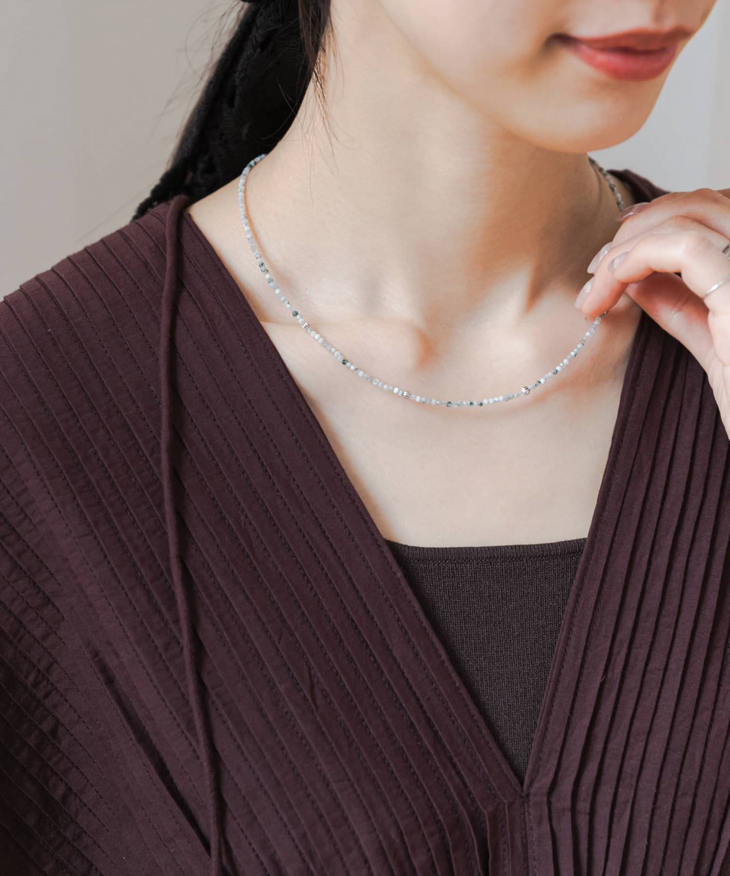 天然石×SVショートネックレス