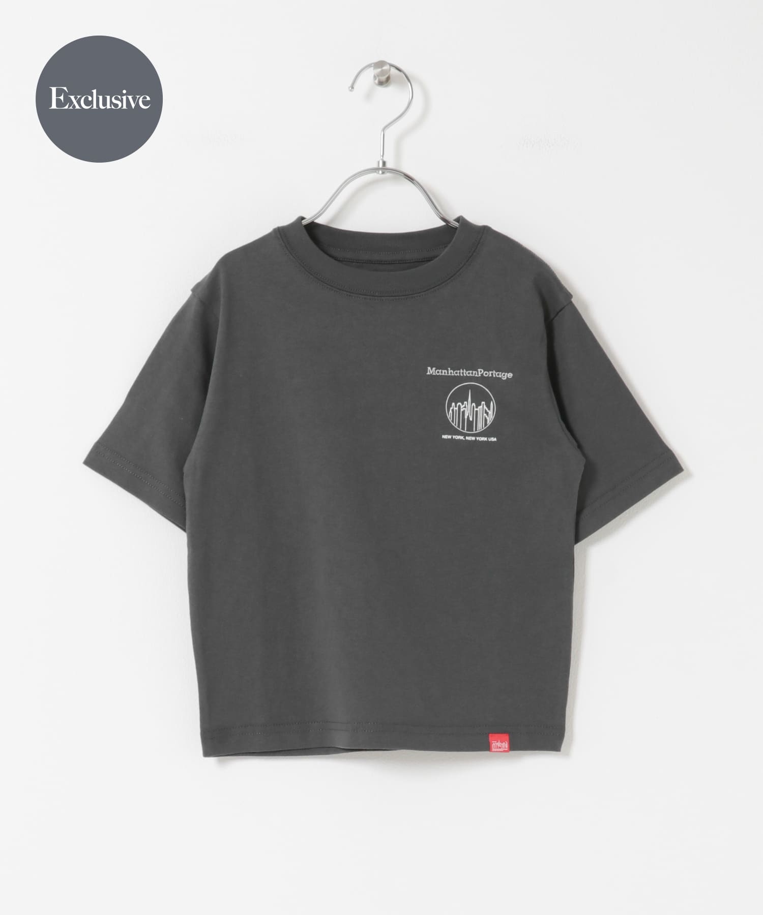 『親子リンク』『別注』MANHATTAN PORTAGE×DOORS　1ptプリントTシャツ(KIDS) CHARCOAL 105(100-110)