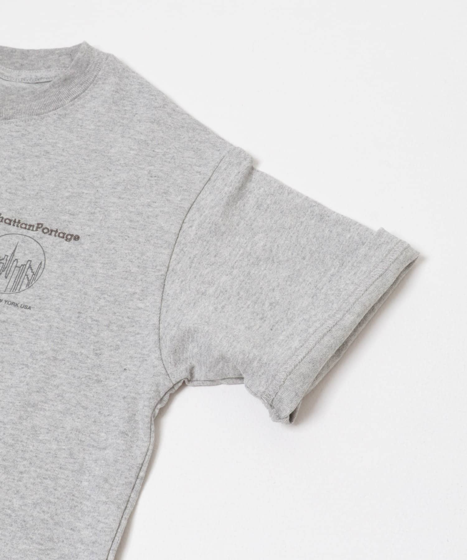 『親子リンク』『別注』MANHATTAN PORTAGE×DOORS　1ptプリントTシャツ(KIDS) TOPGRAY 105(100-110)