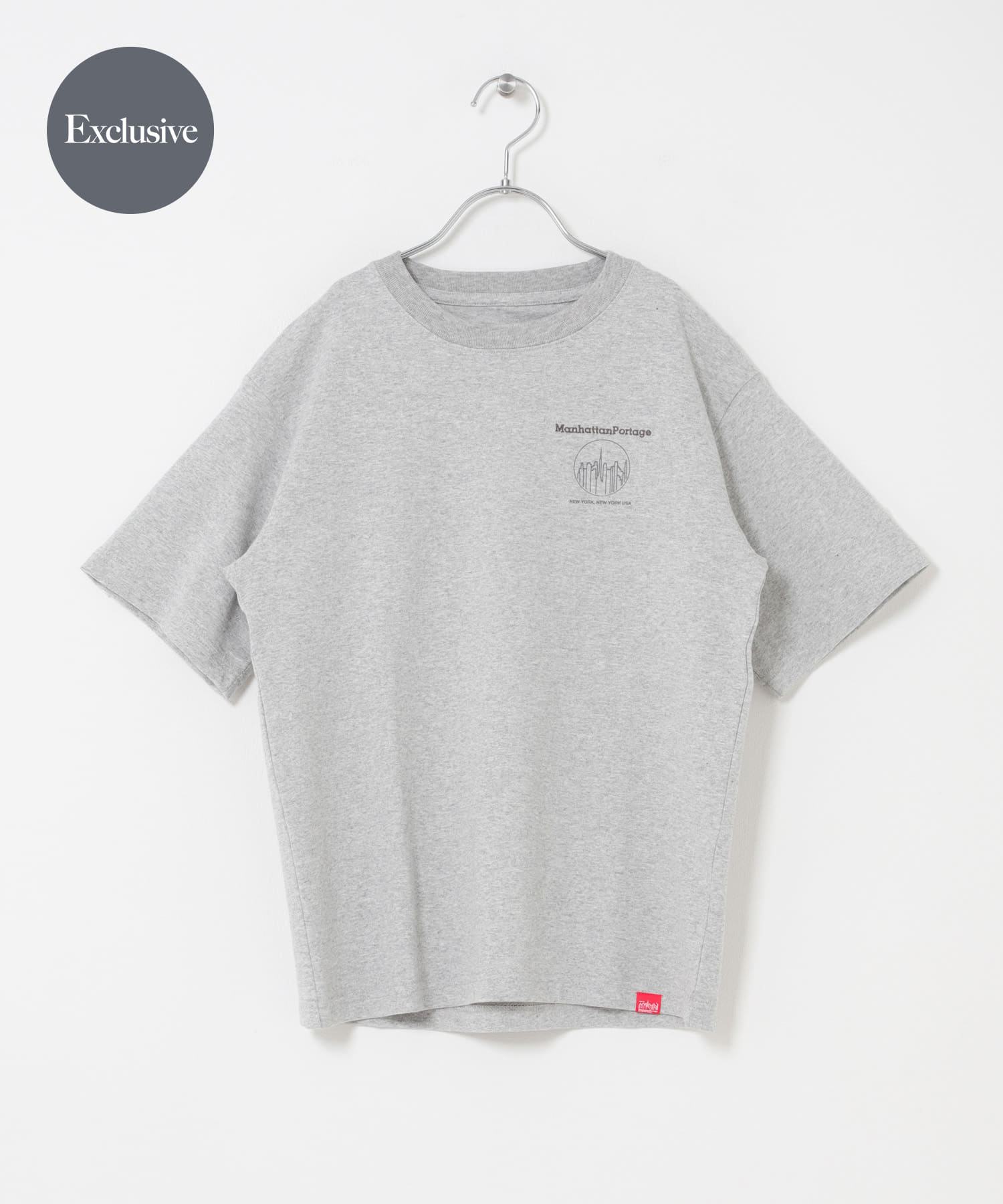 『親子リンク』『150サイズ』『別注』MANHATTAN PORTAGE×DOORS　1ptプリントTシャツ(KIDS) TOPGRAY 150(145-155)