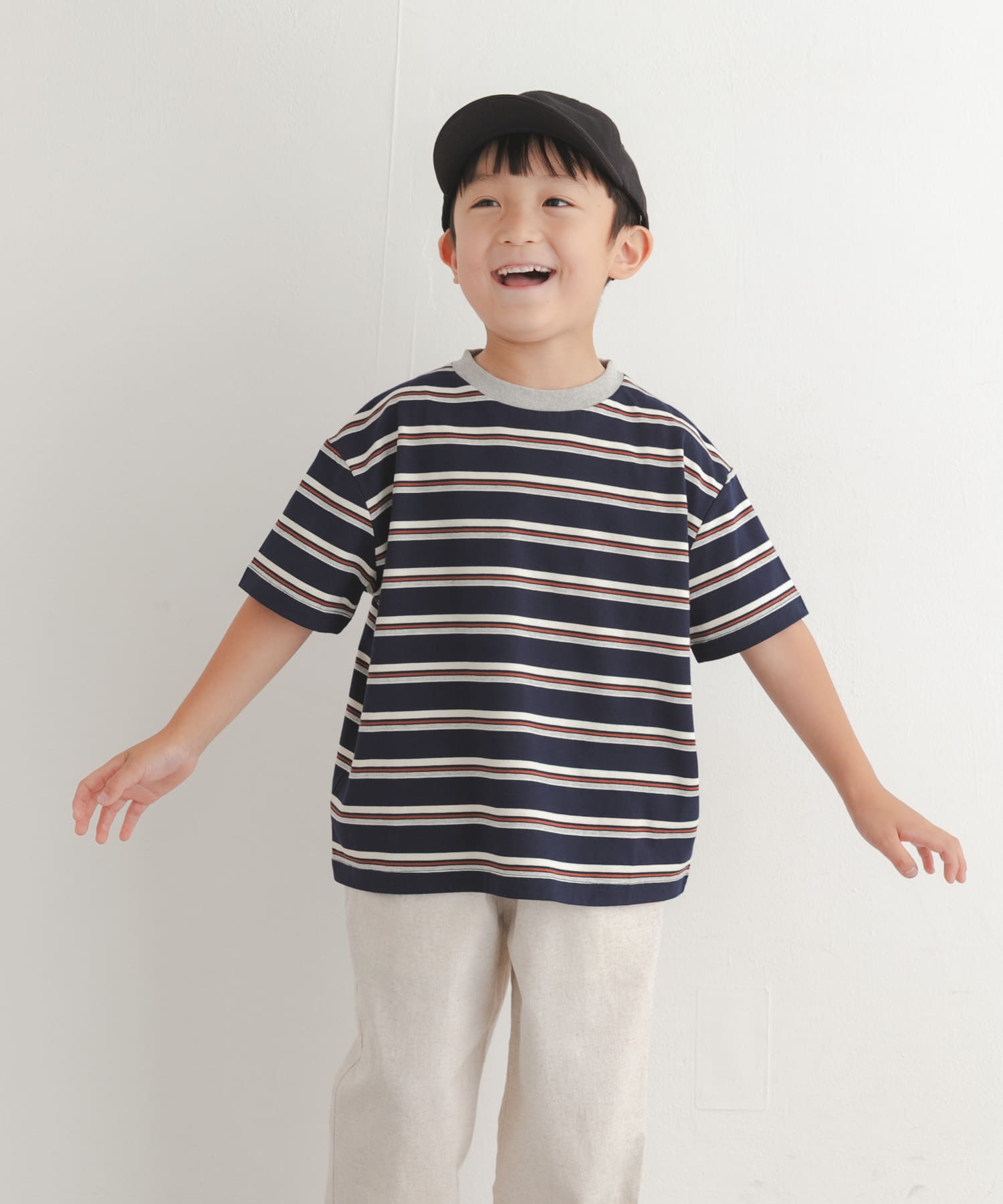 『150サイズあり』ランダムボーダーワイドTシャツ(KIDS)