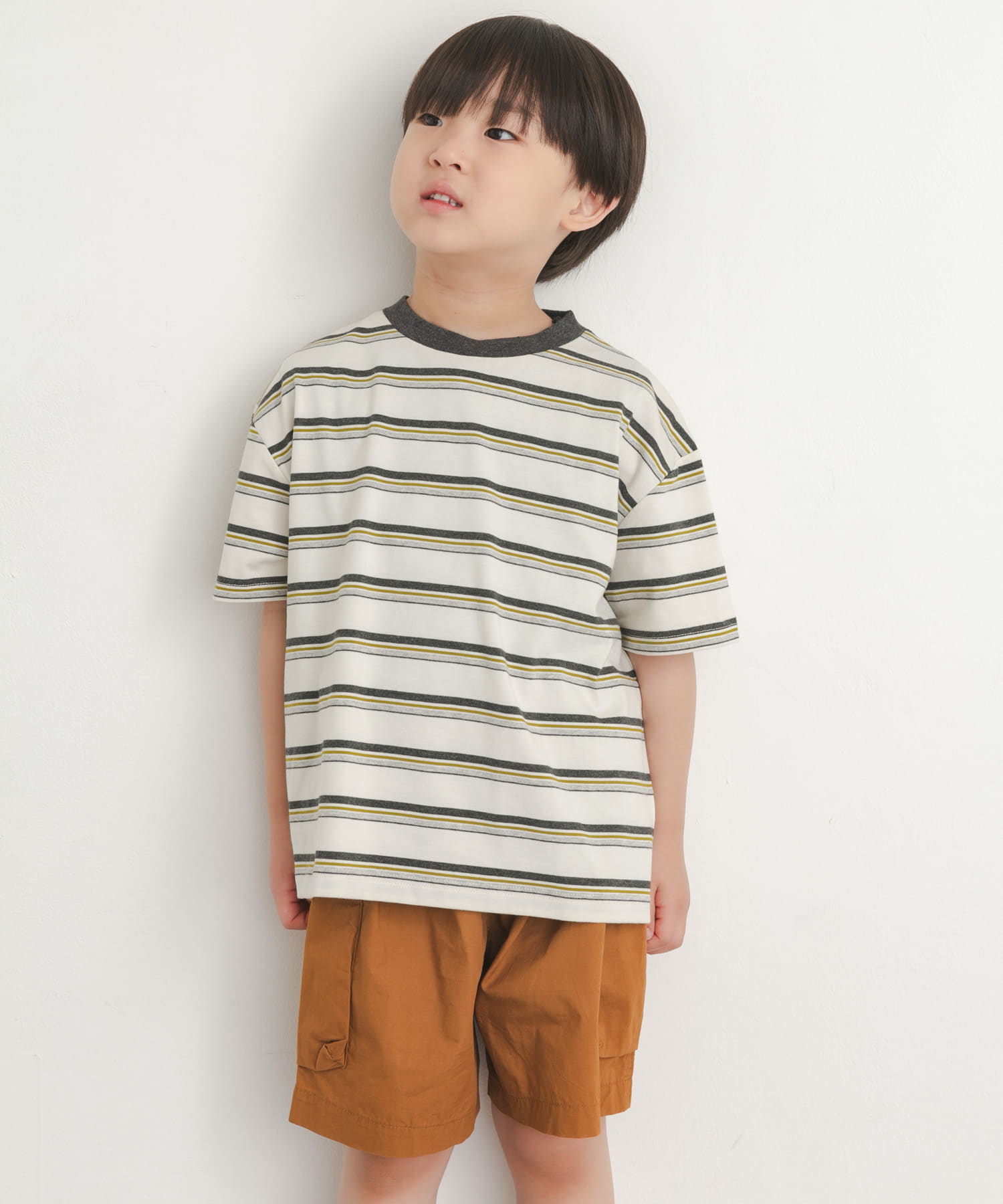 『150サイズあり』ランダムボーダーワイドTシャツ(KIDS)