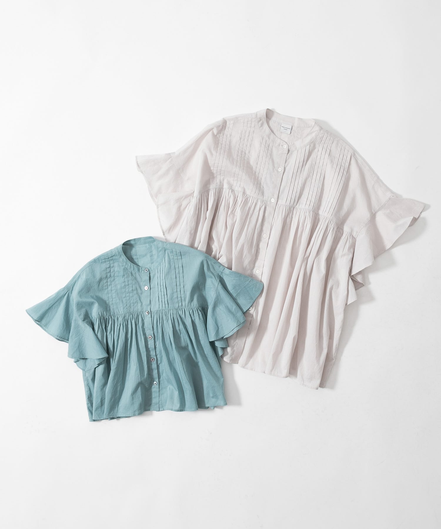 『親子リンク』コットンボイルピンタックブラウス(KIDS) BLUE 120(115-125)