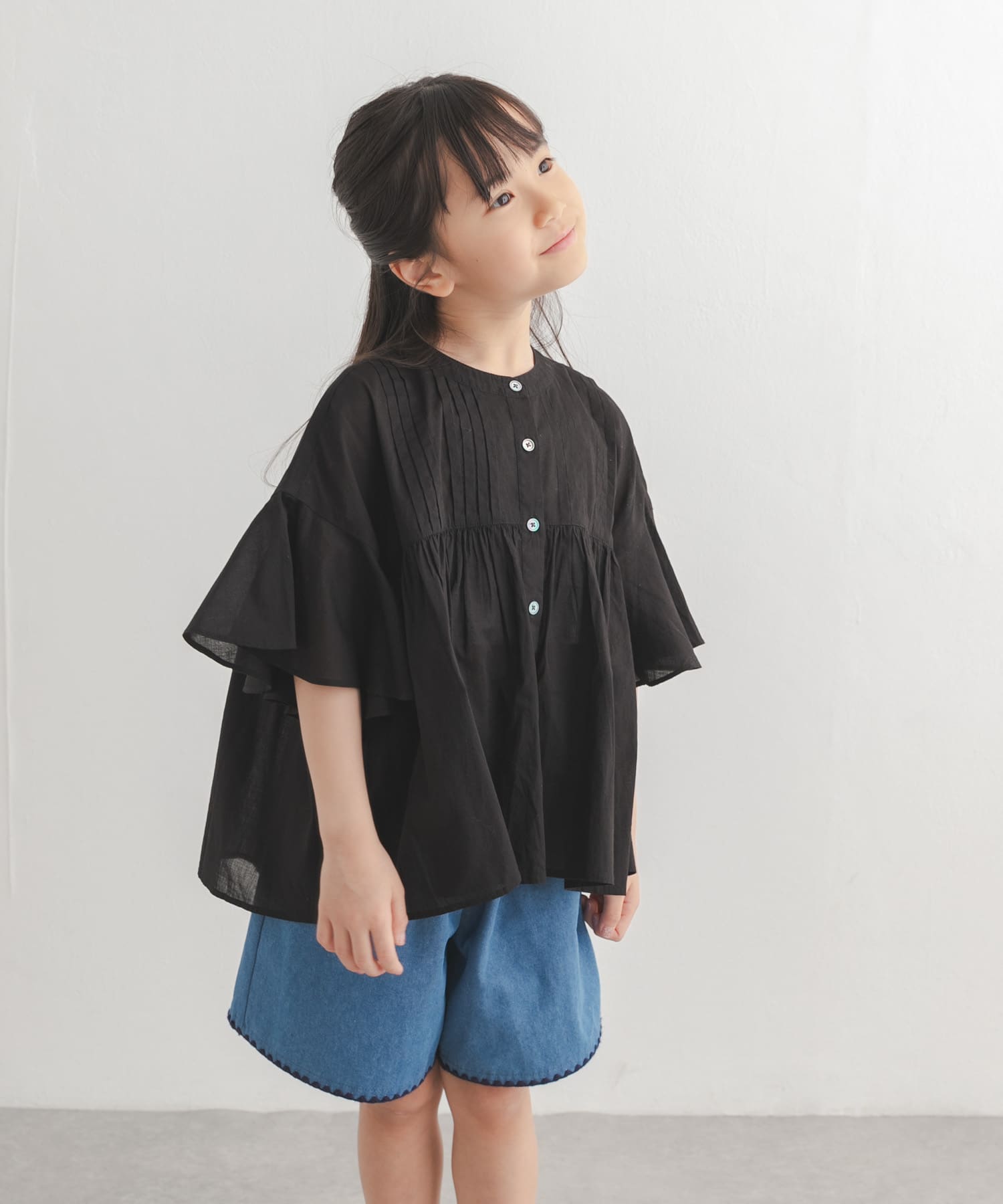『親子リンク』コットンボイルピンタックブラウス(KIDS)
