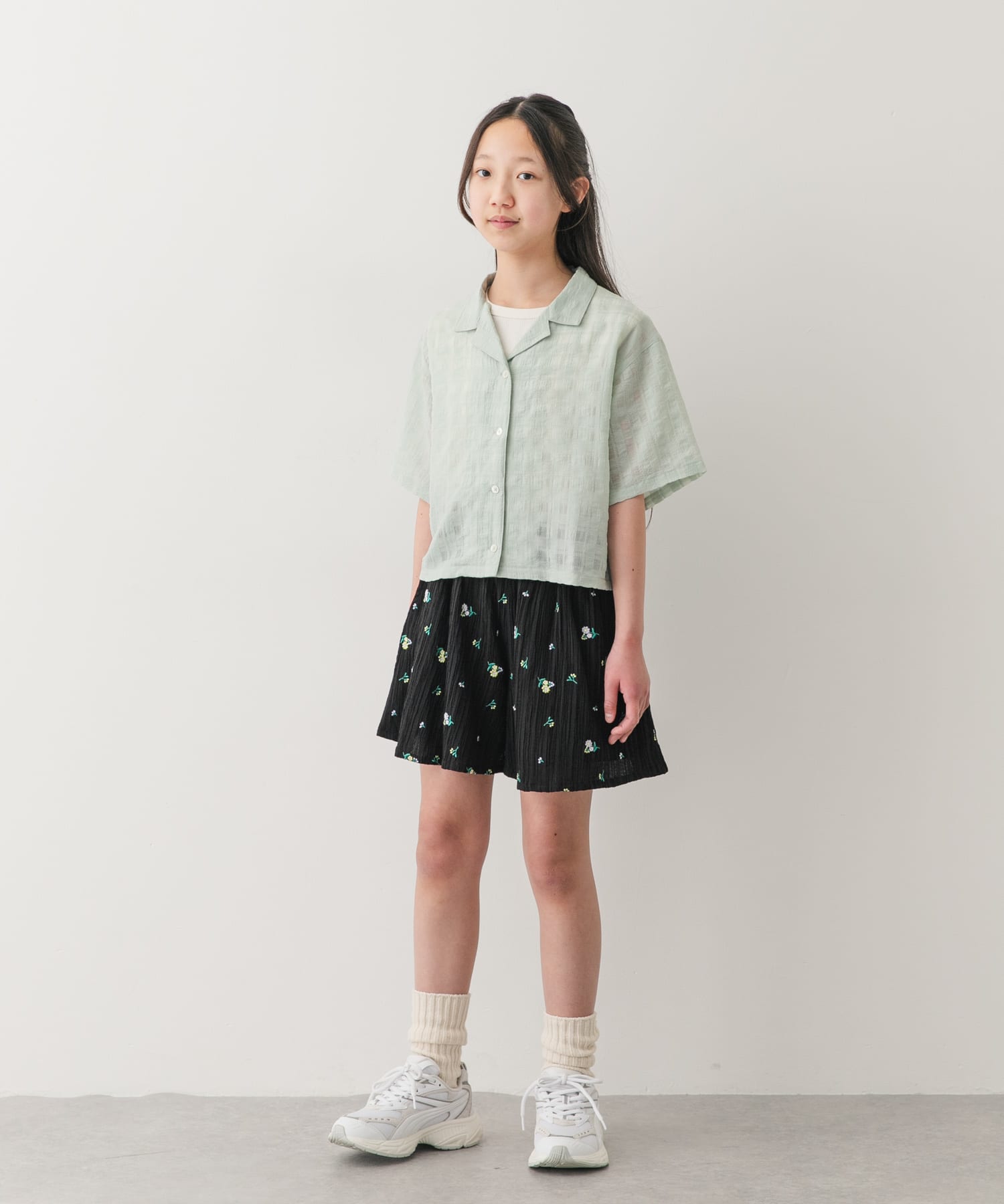 150サイズ』シアーチェックオープンカラーシャツ(KIDS)(150(145-155