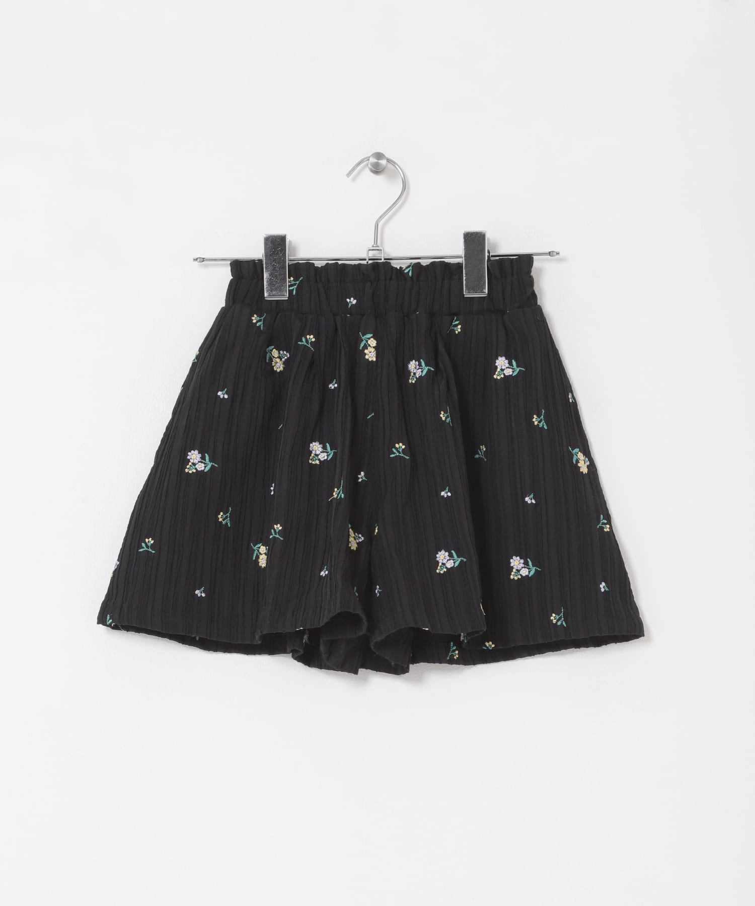 『150サイズあり』フラワー刺繍ショートパンツ(KIDS) BLACK 105(100-110)