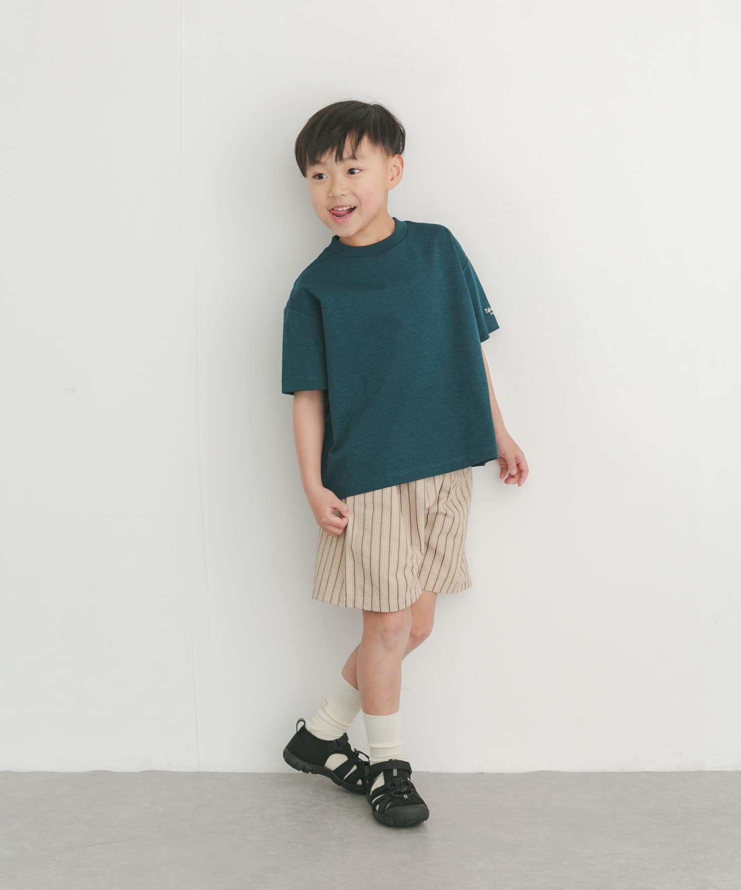 150サイズあり』ストライプショートパンツ(KIDS)(105(100-110) BEIGE
