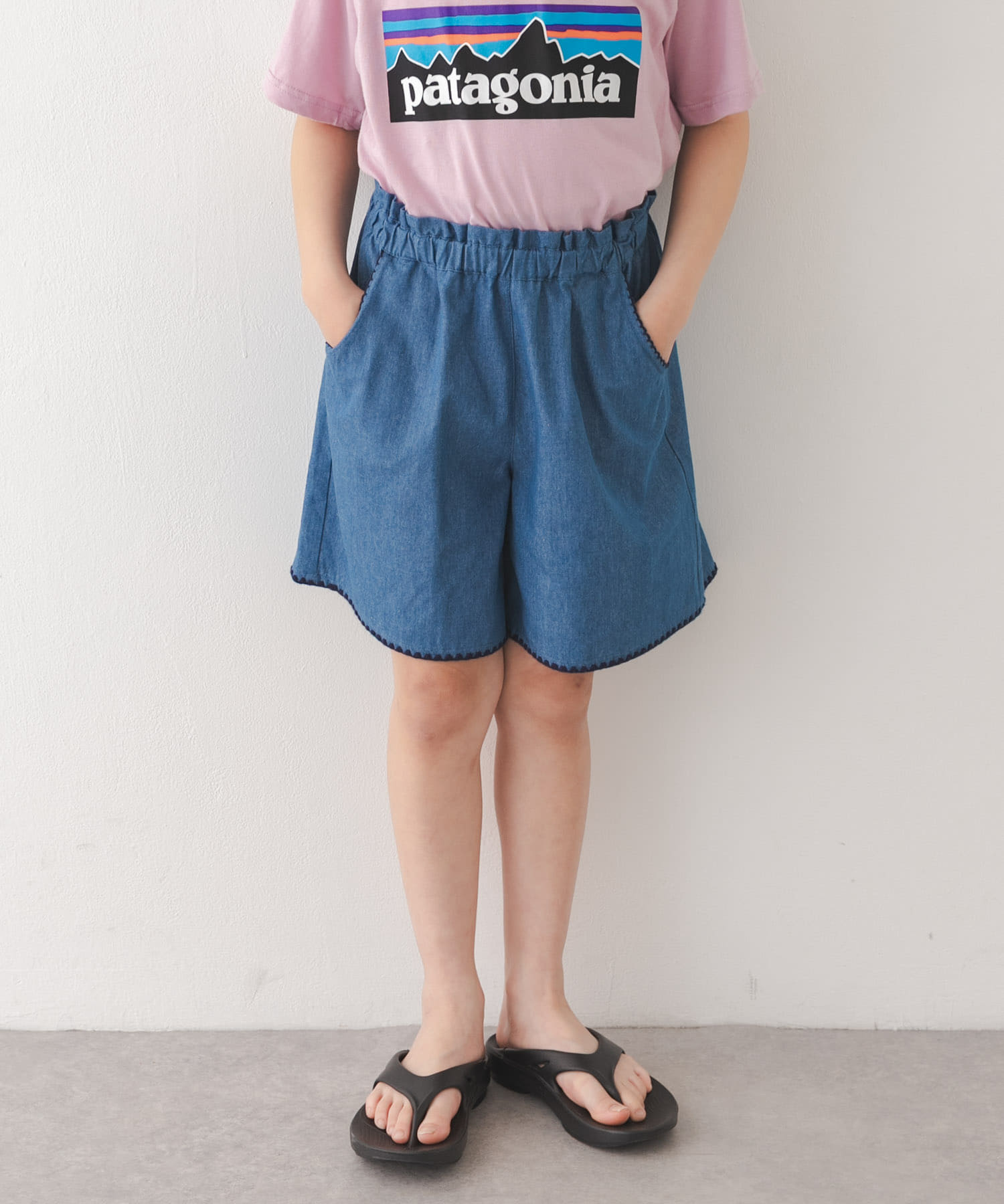 150サイズあり』デニムキュロット(KIDS)(105(100-110) BLUE): キッズ