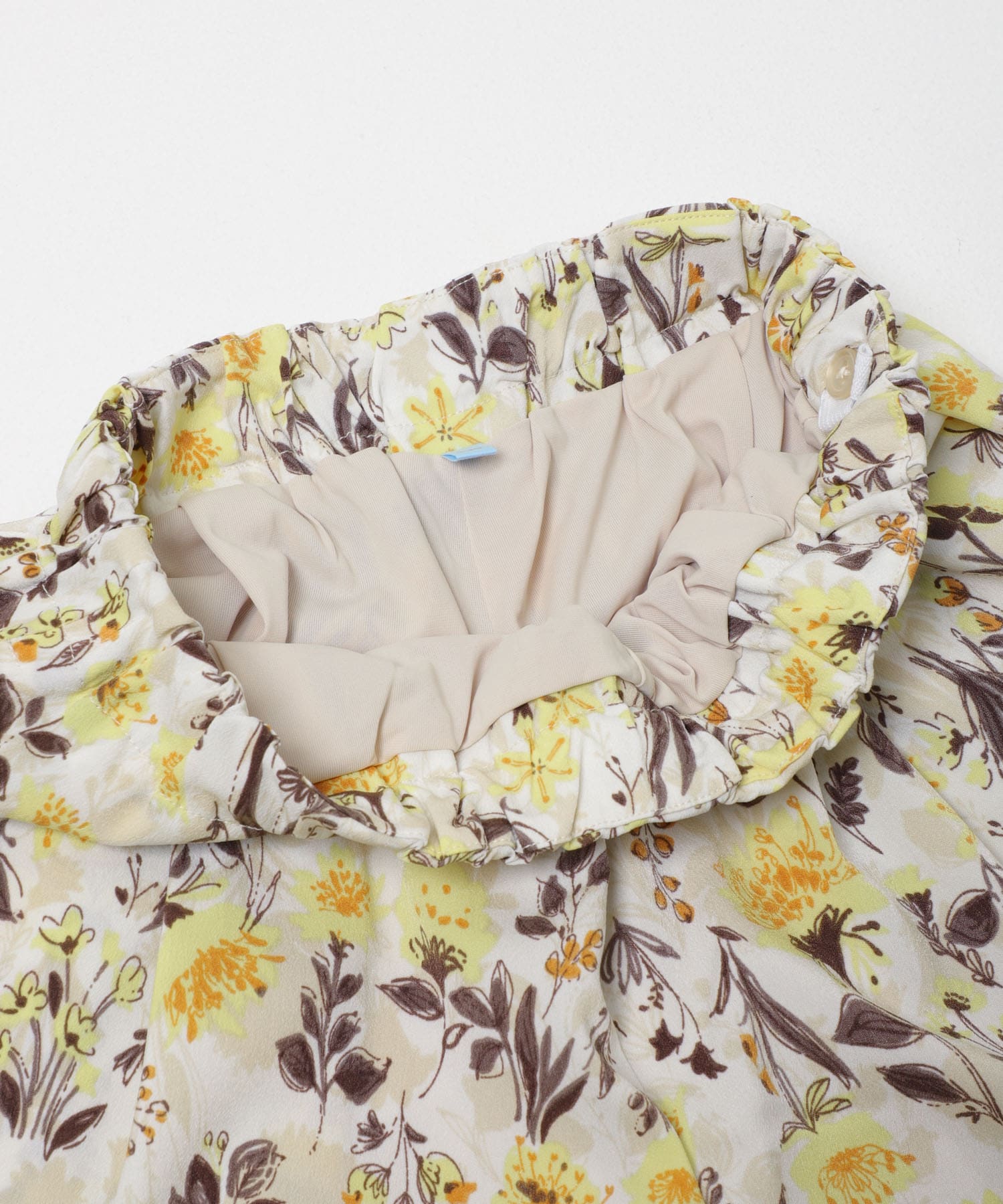 『親子リンク』フラワープリントイージーパンツ(KIDS) WHT×YEL 105(100-110)