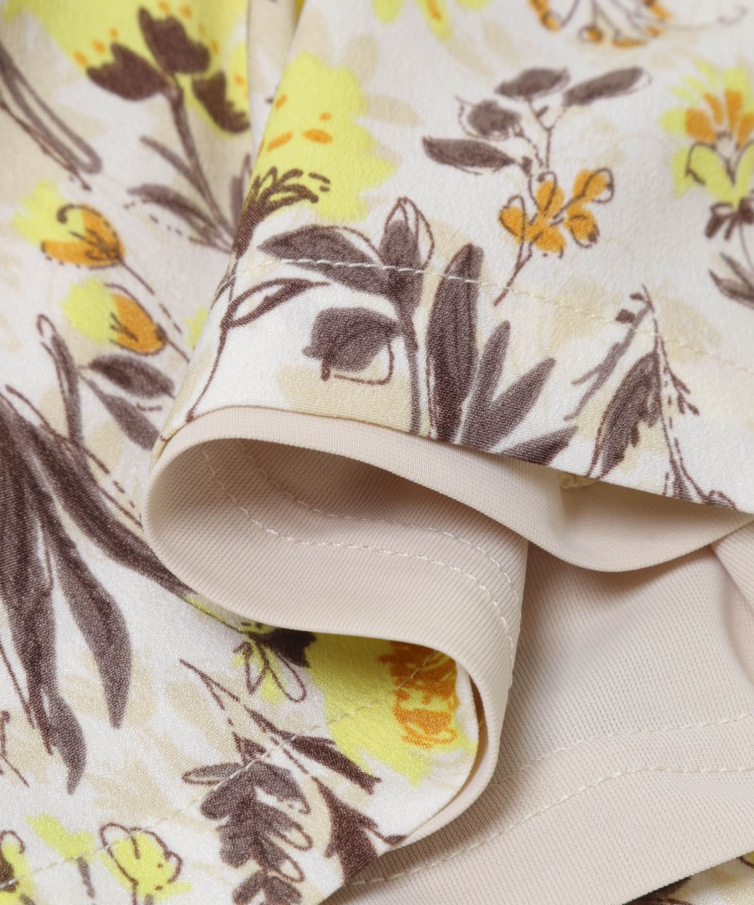 『親子リンク』フラワープリントイージーパンツ(KIDS) WHT×YEL 105(100-110)