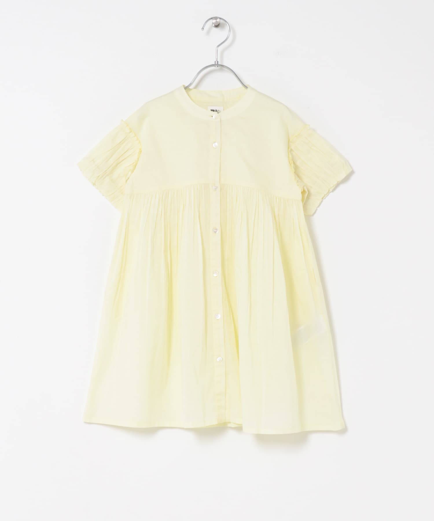 『親子リンク』コットンボイルパフスリーブワンピース(KIDS) YELLOW 105(100-110)